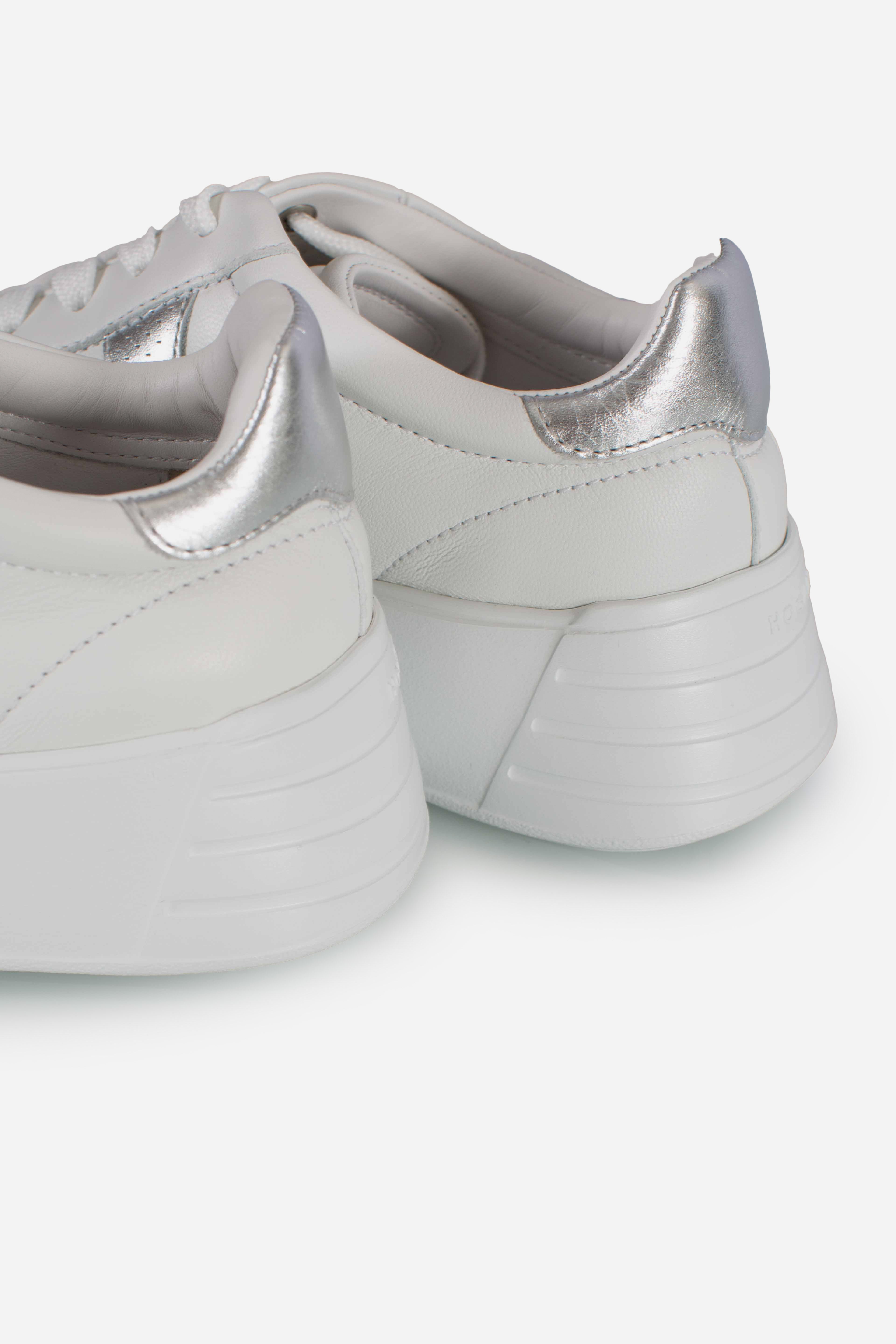 Sneakers Hogan rebel H562 H punzonata bianco argento