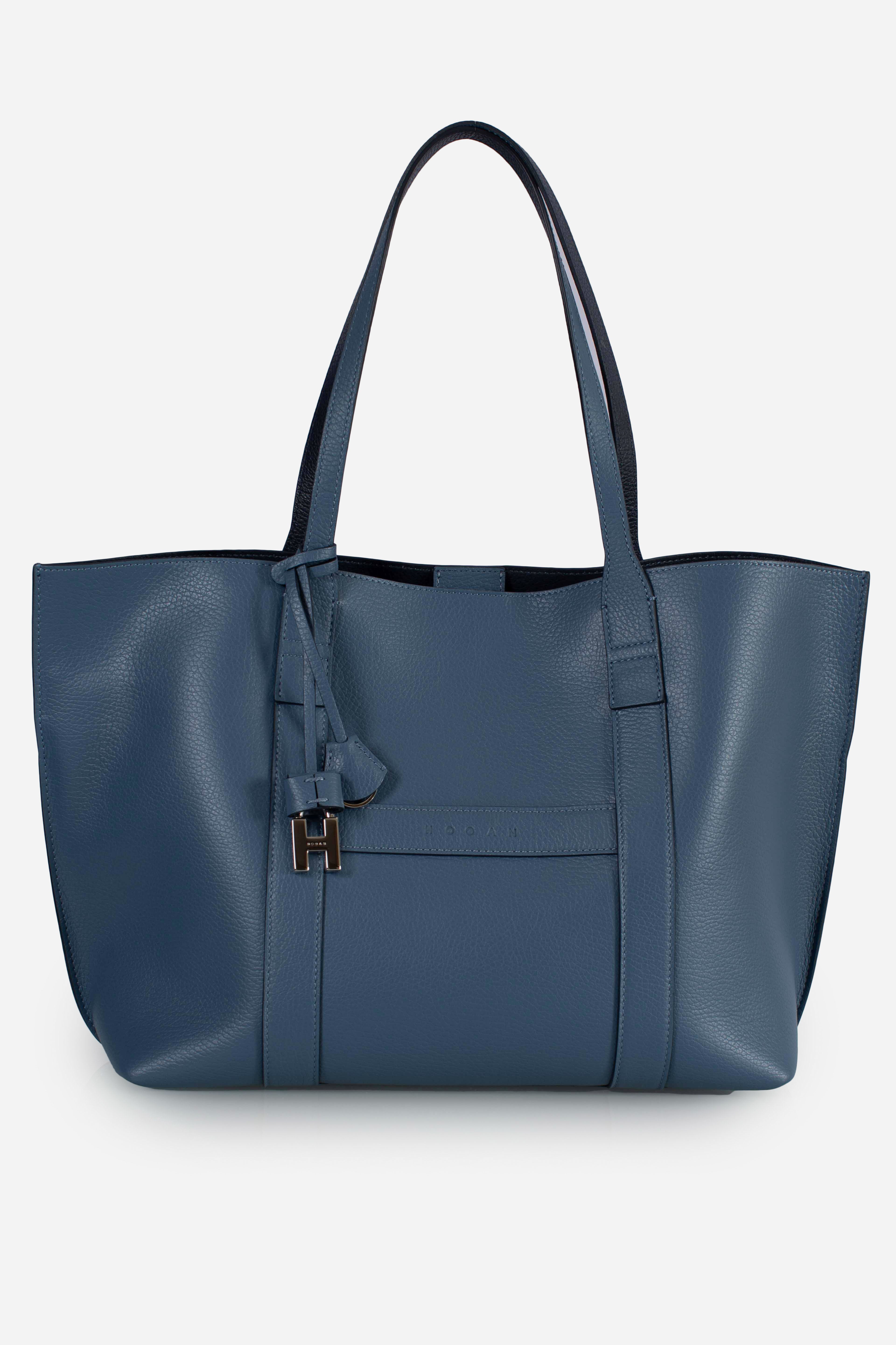 Borsa Shopping Hogan Script Media Blu chiaro