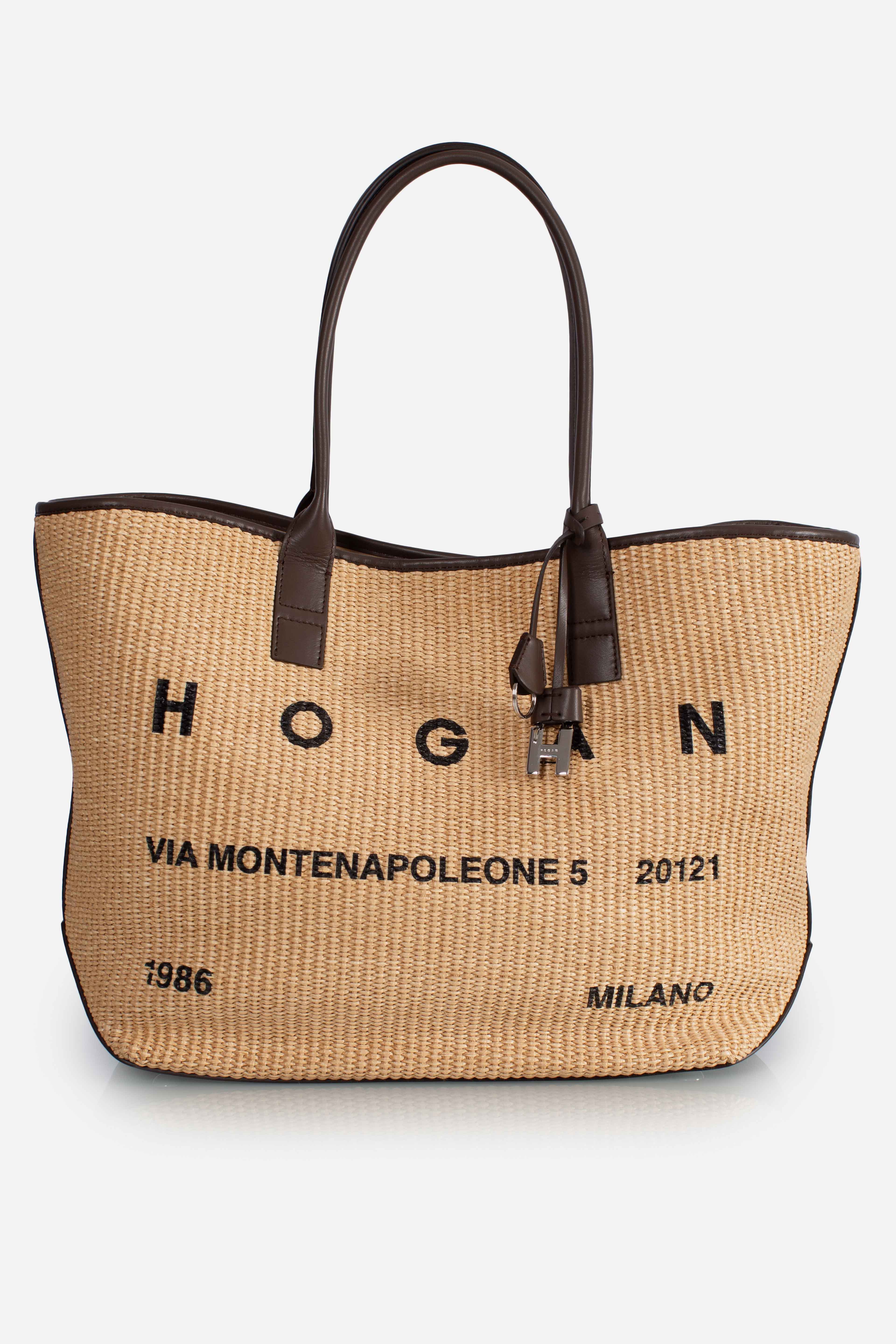 Borsa Shopping Hogan Address Media Marrone Avorio