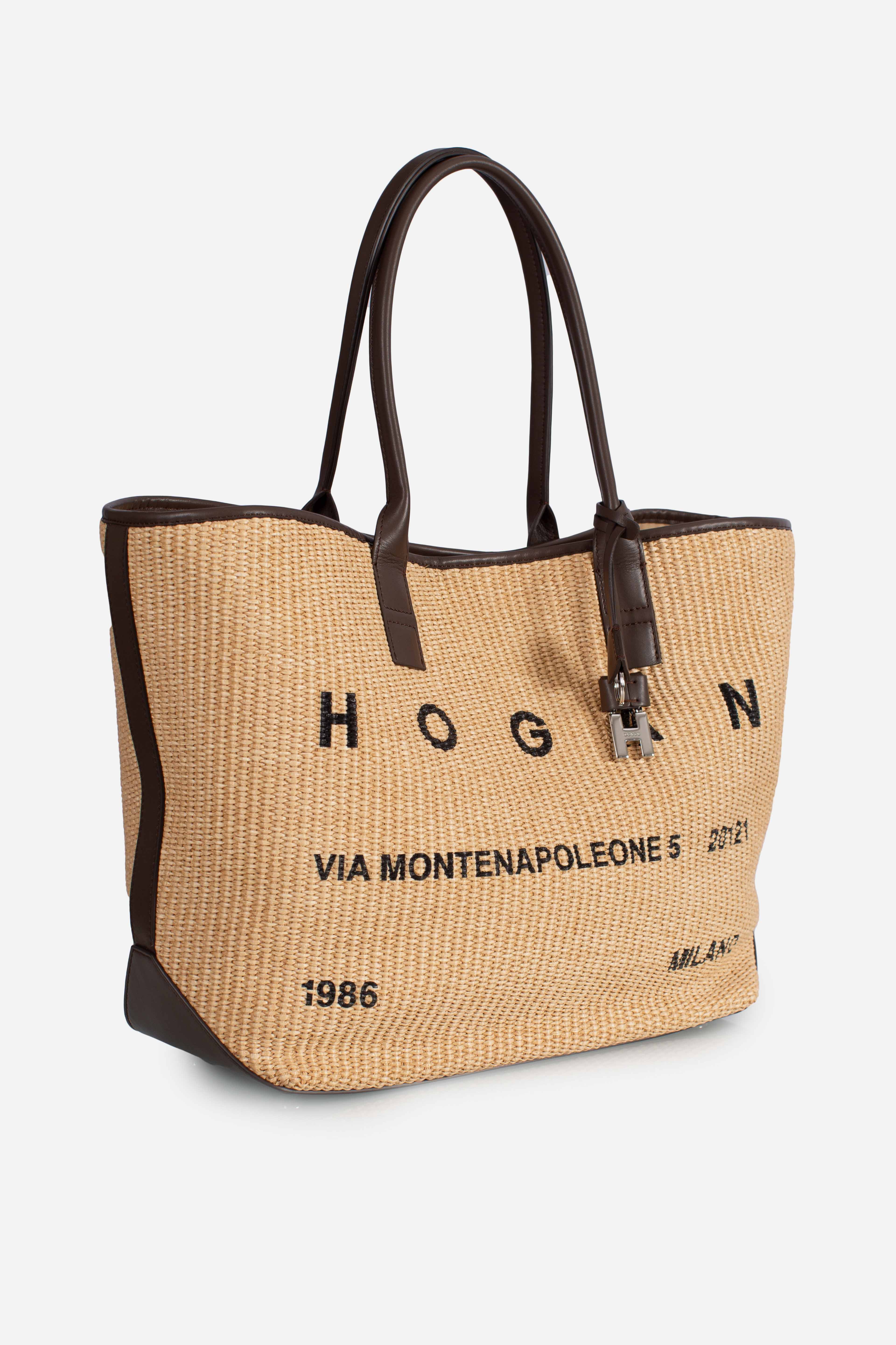 Borsa Shopping Hogan Address Media Marrone Avorio