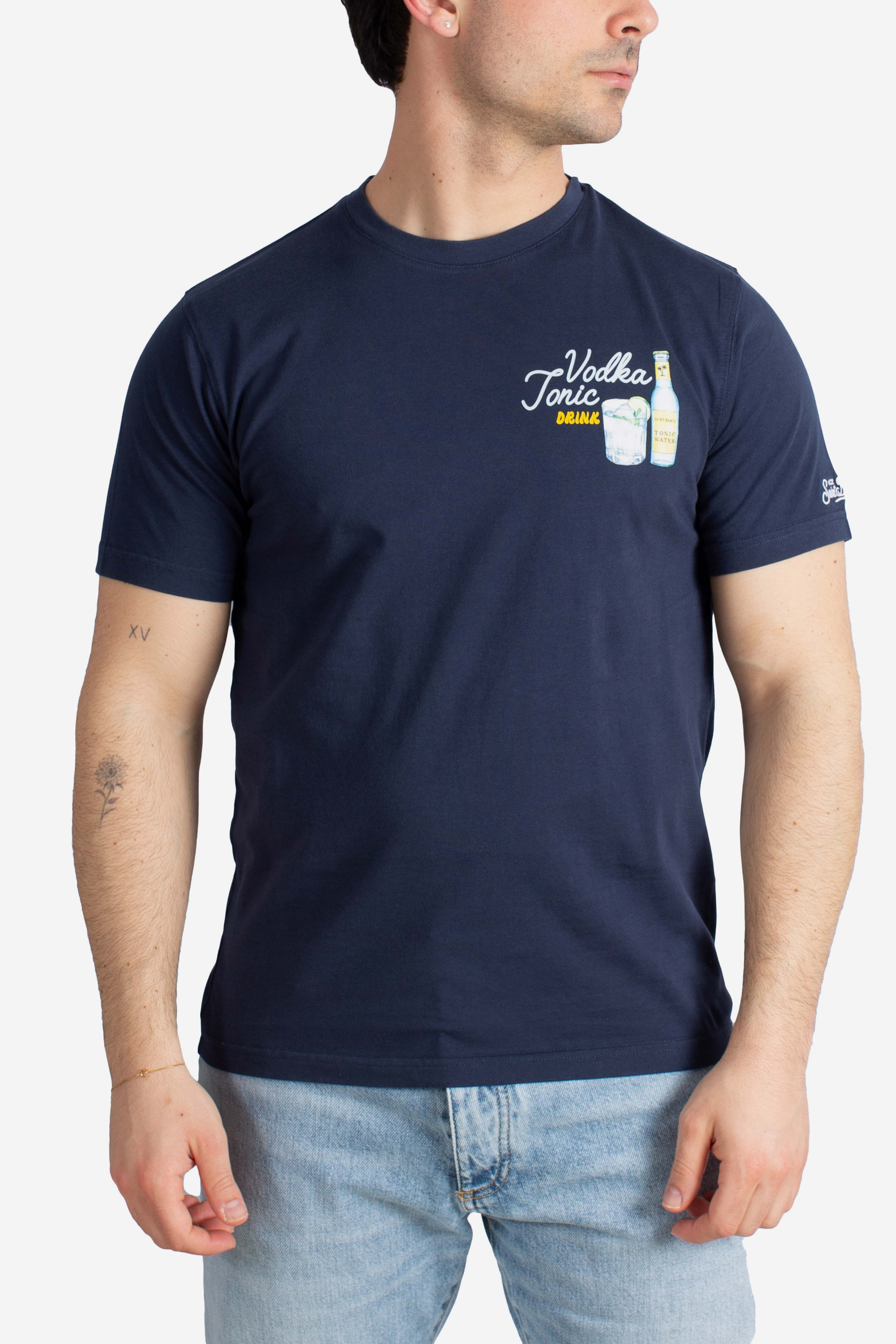 T-shirt Portland blu vodka tonic drink