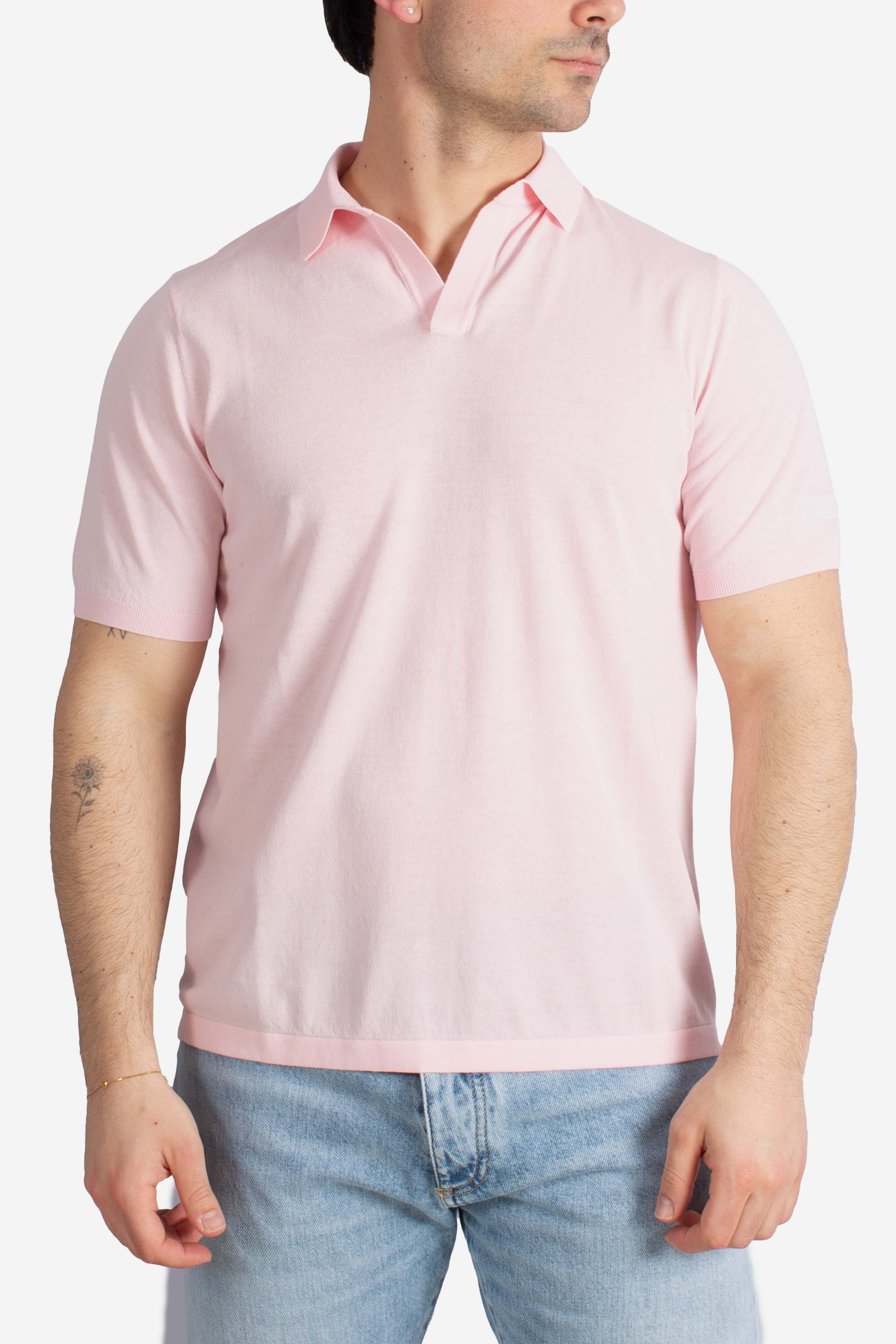 Polo Sloan senza bottoni in maglia PINK