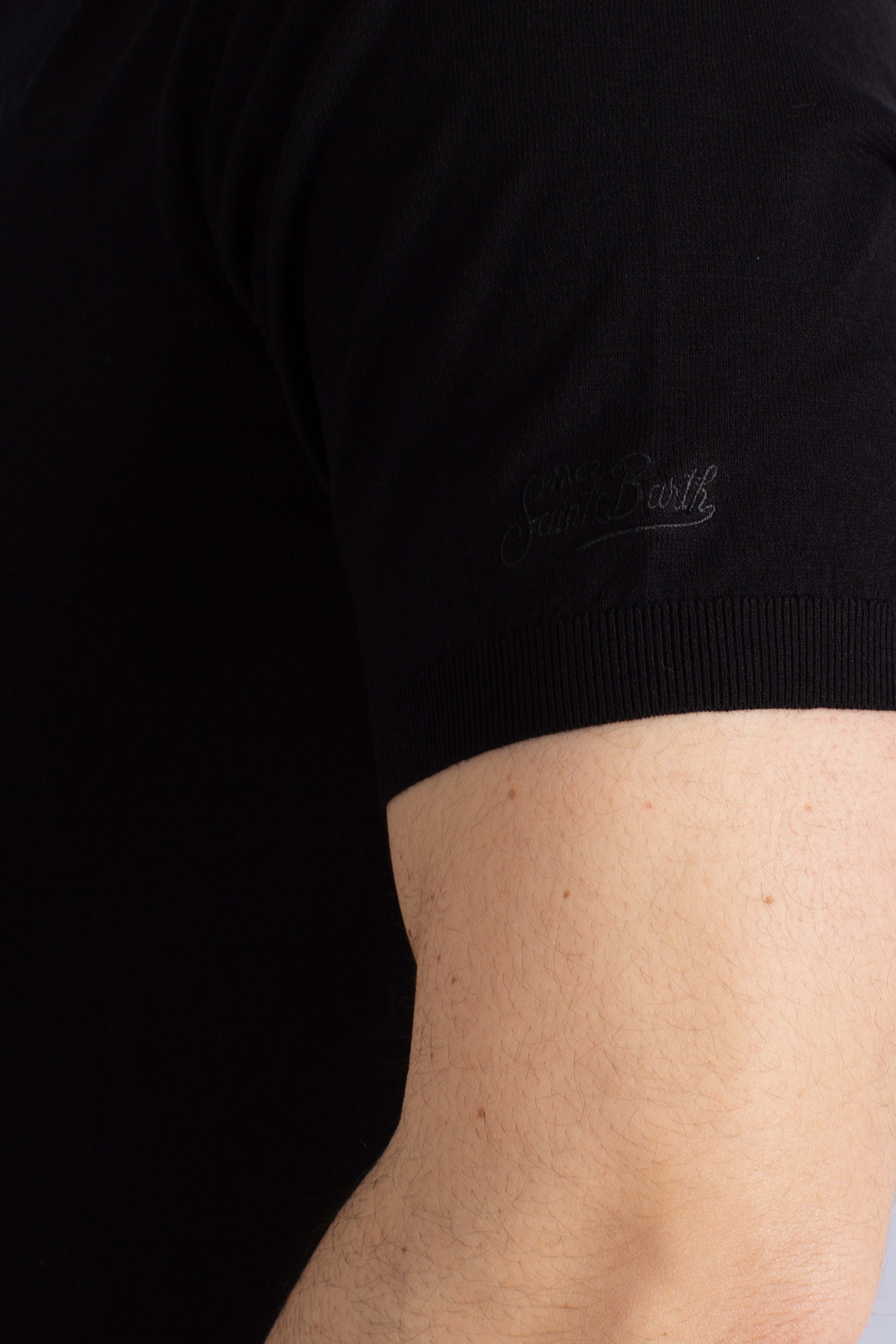 Polo Sloan senza bottoni in maglia black