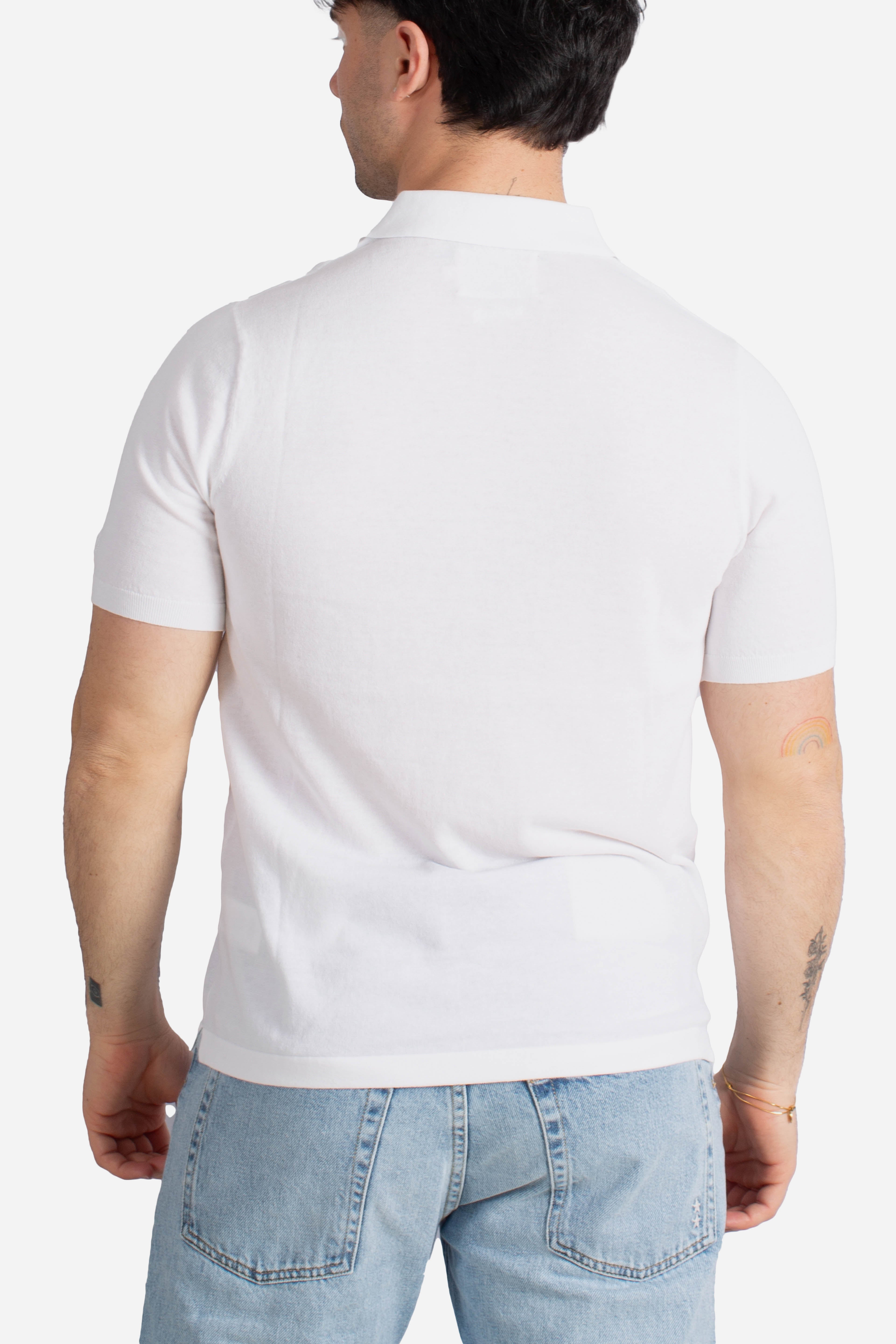 Polo Sloan senza bottoni in maglia white