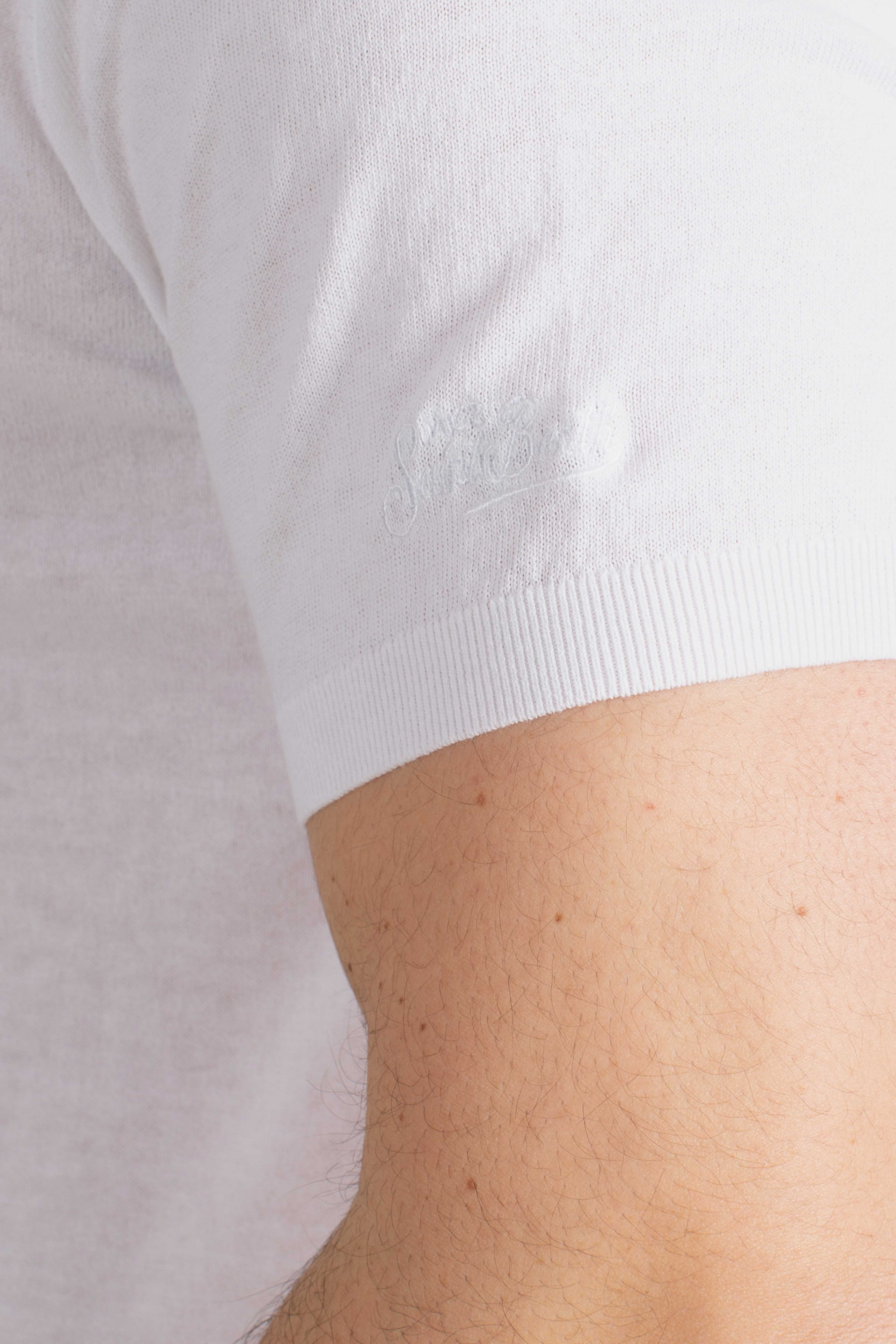 Polo Sloan senza bottoni in maglia white