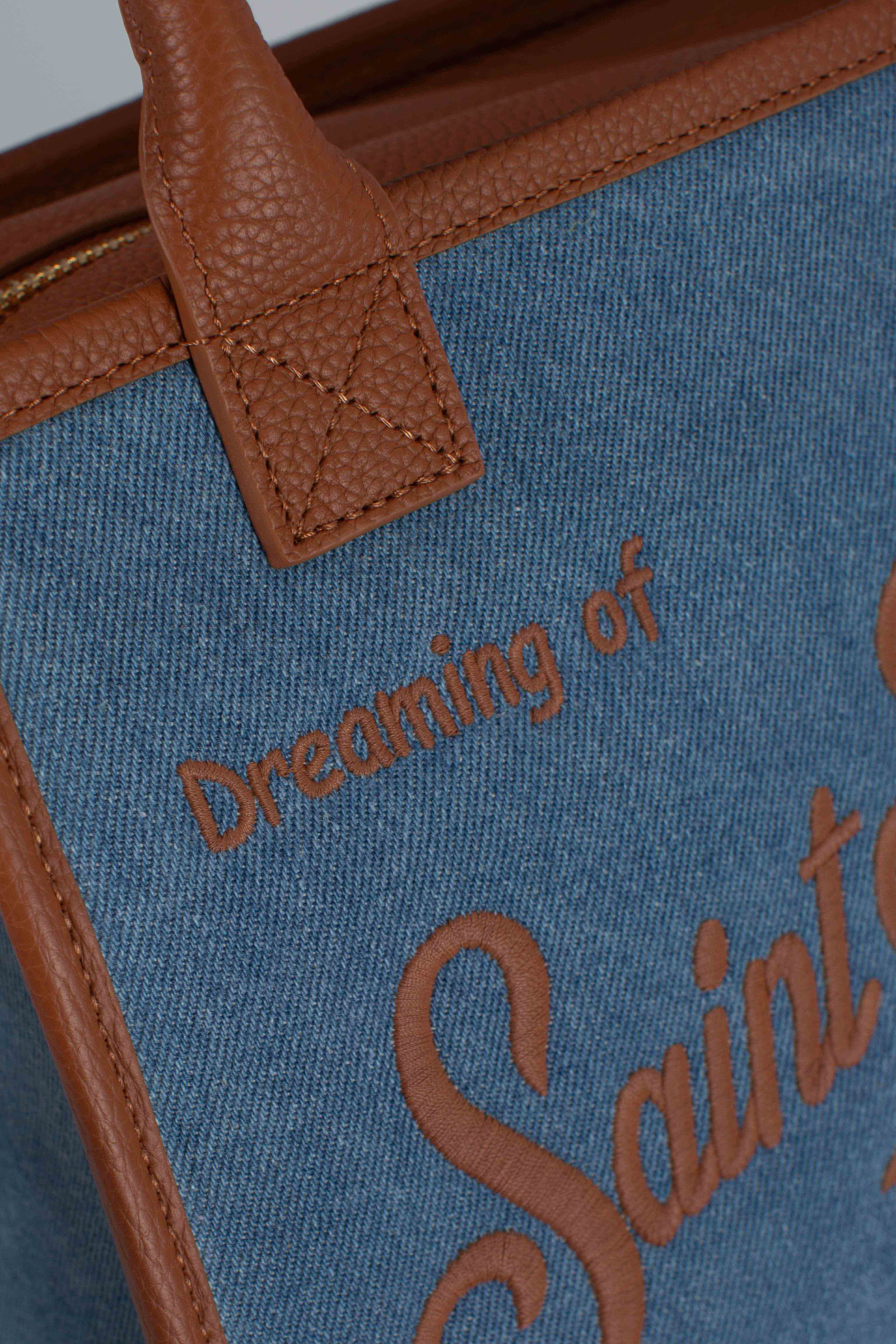 Vanity bag midi denim grain