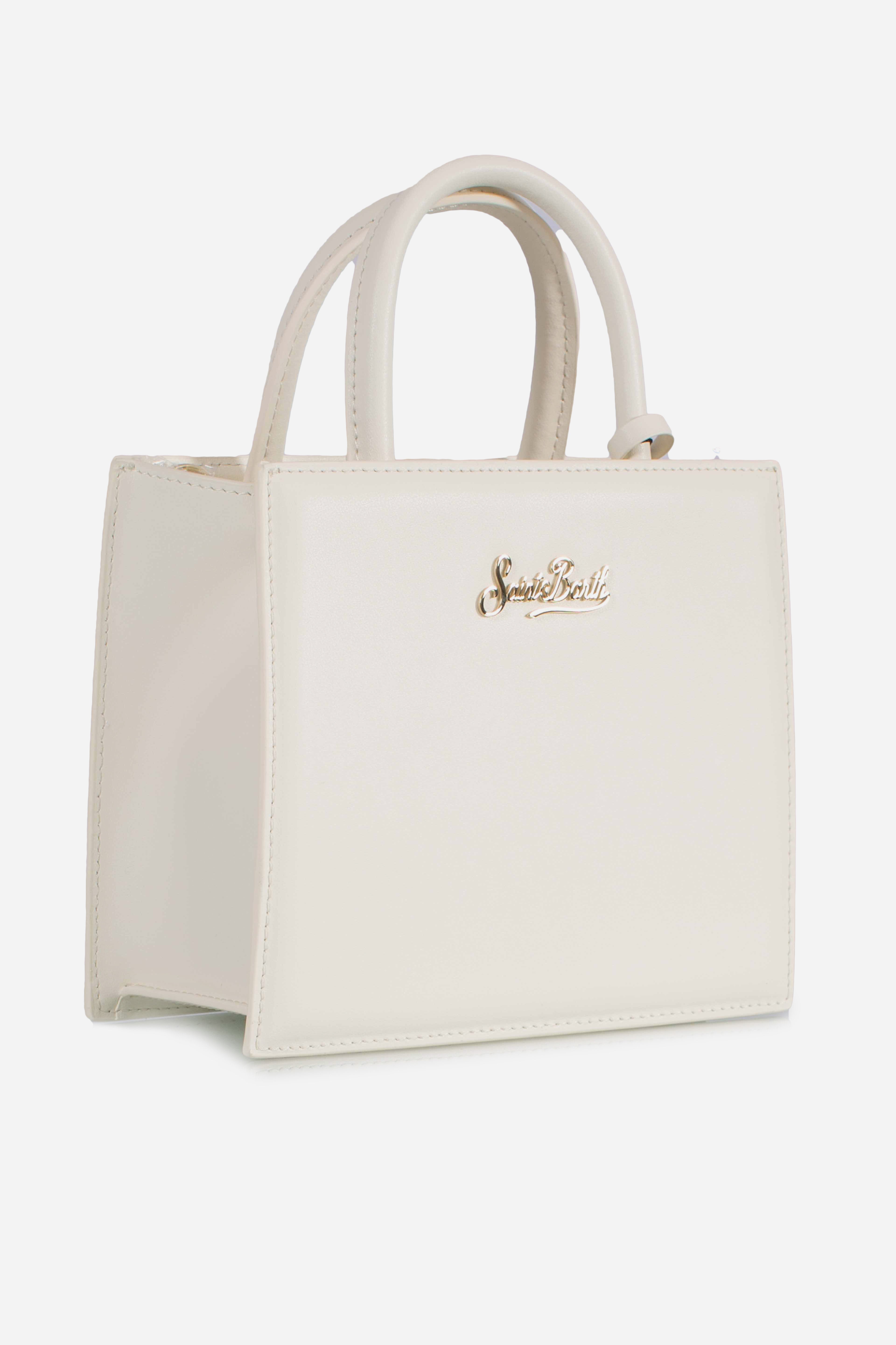 Shop bag mini leather white