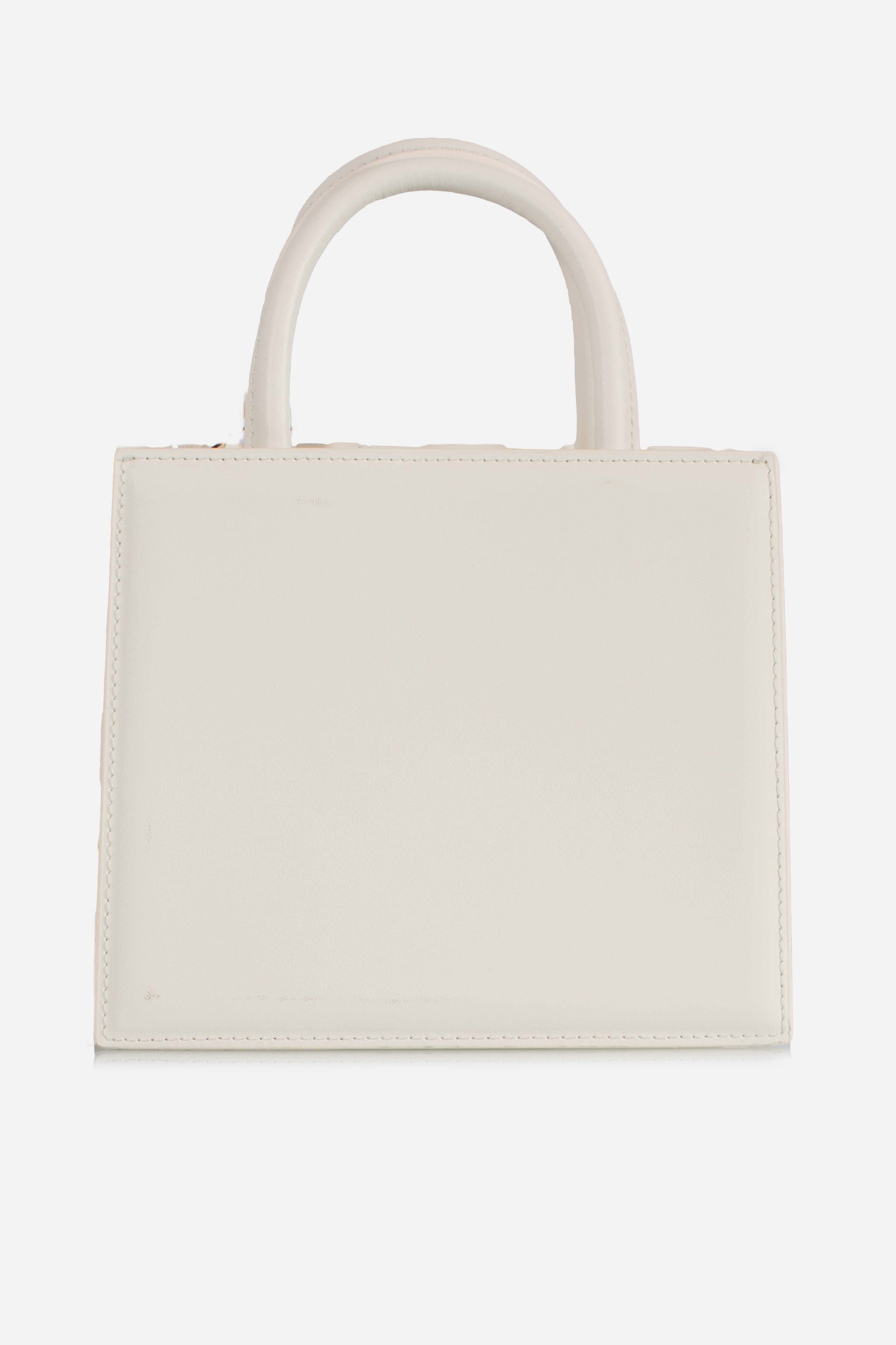 Shop bag mini leather white