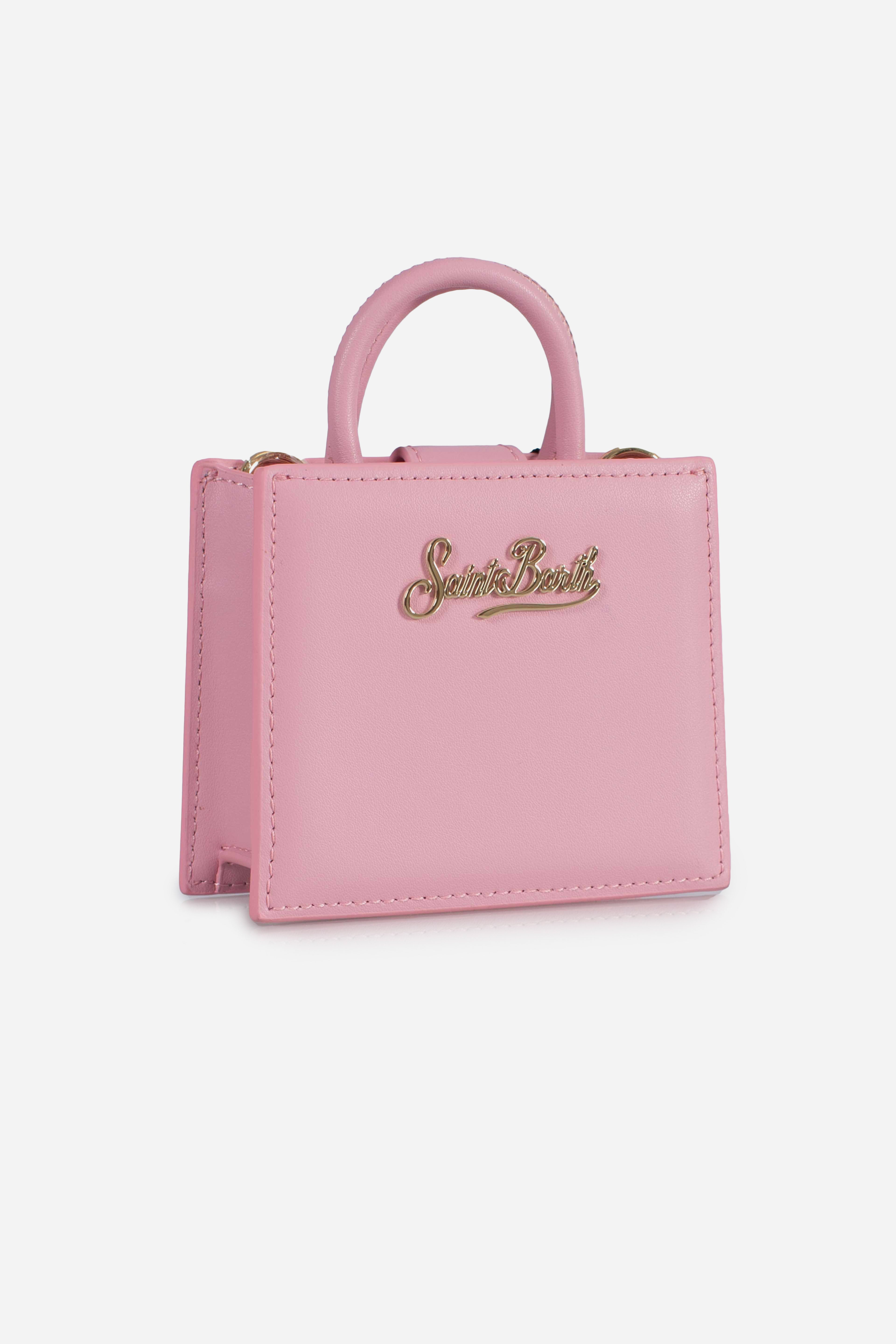 Shop bag micro leo leather pink