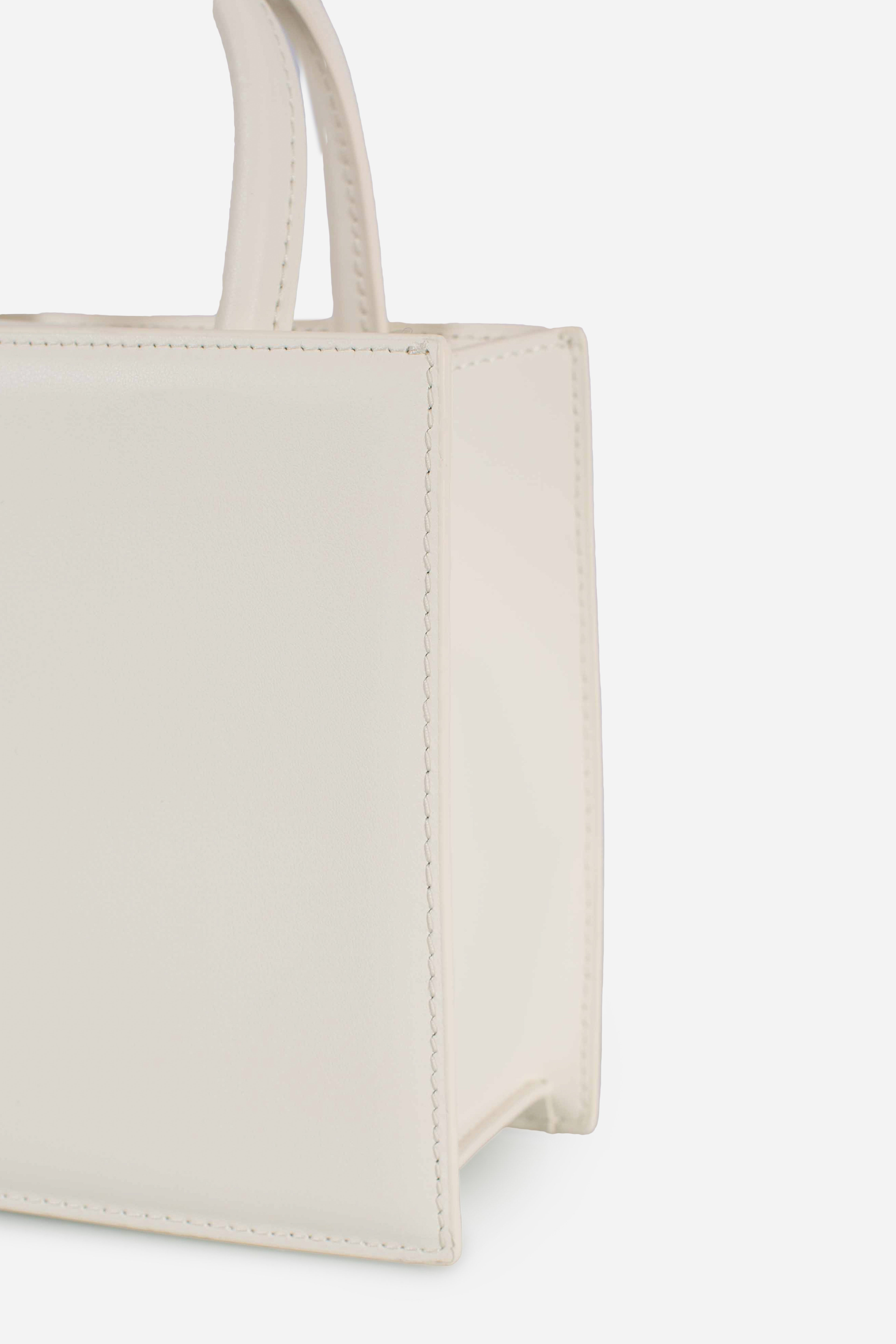 Shop bag mini leather white