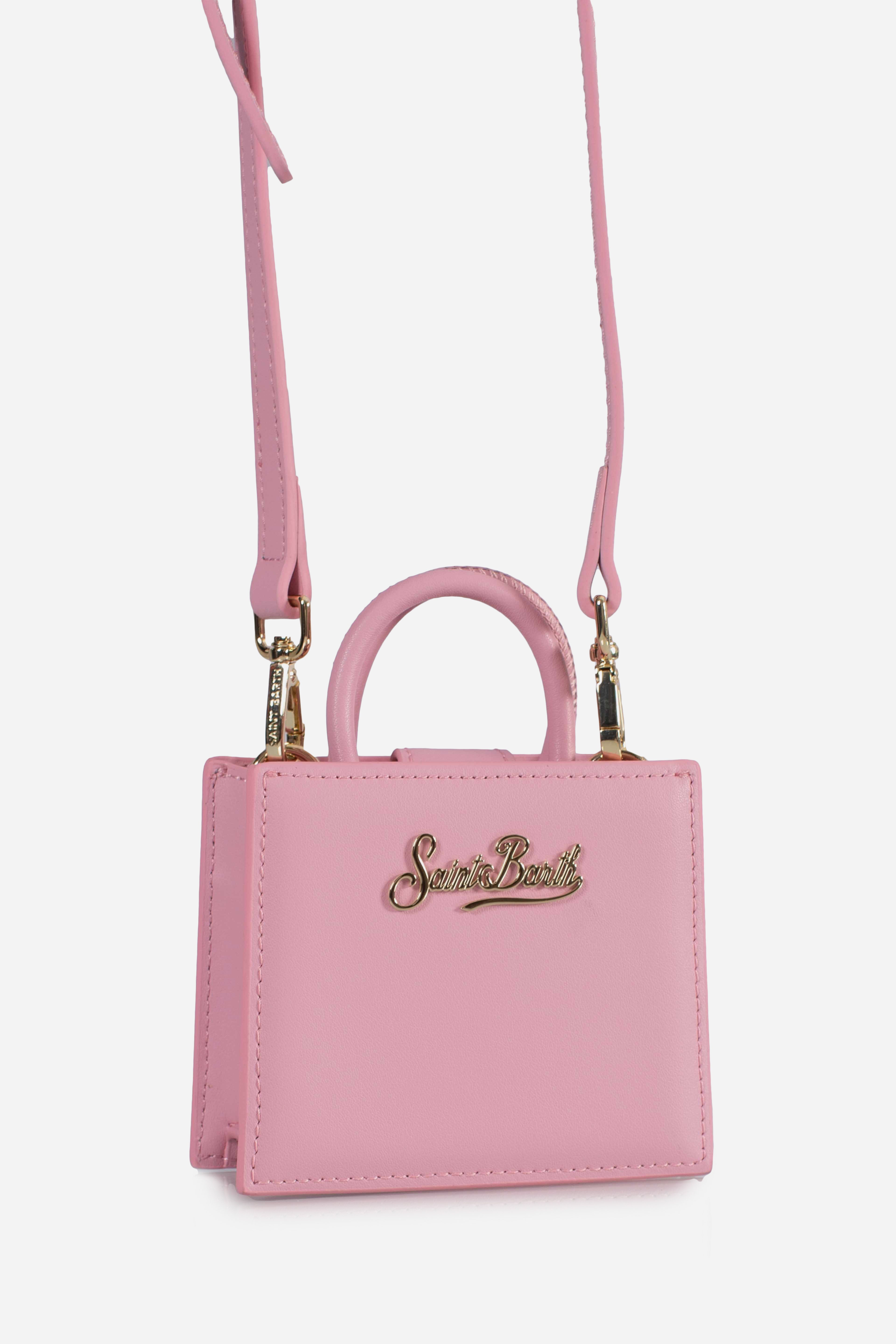 Shop bag micro leo leather pink