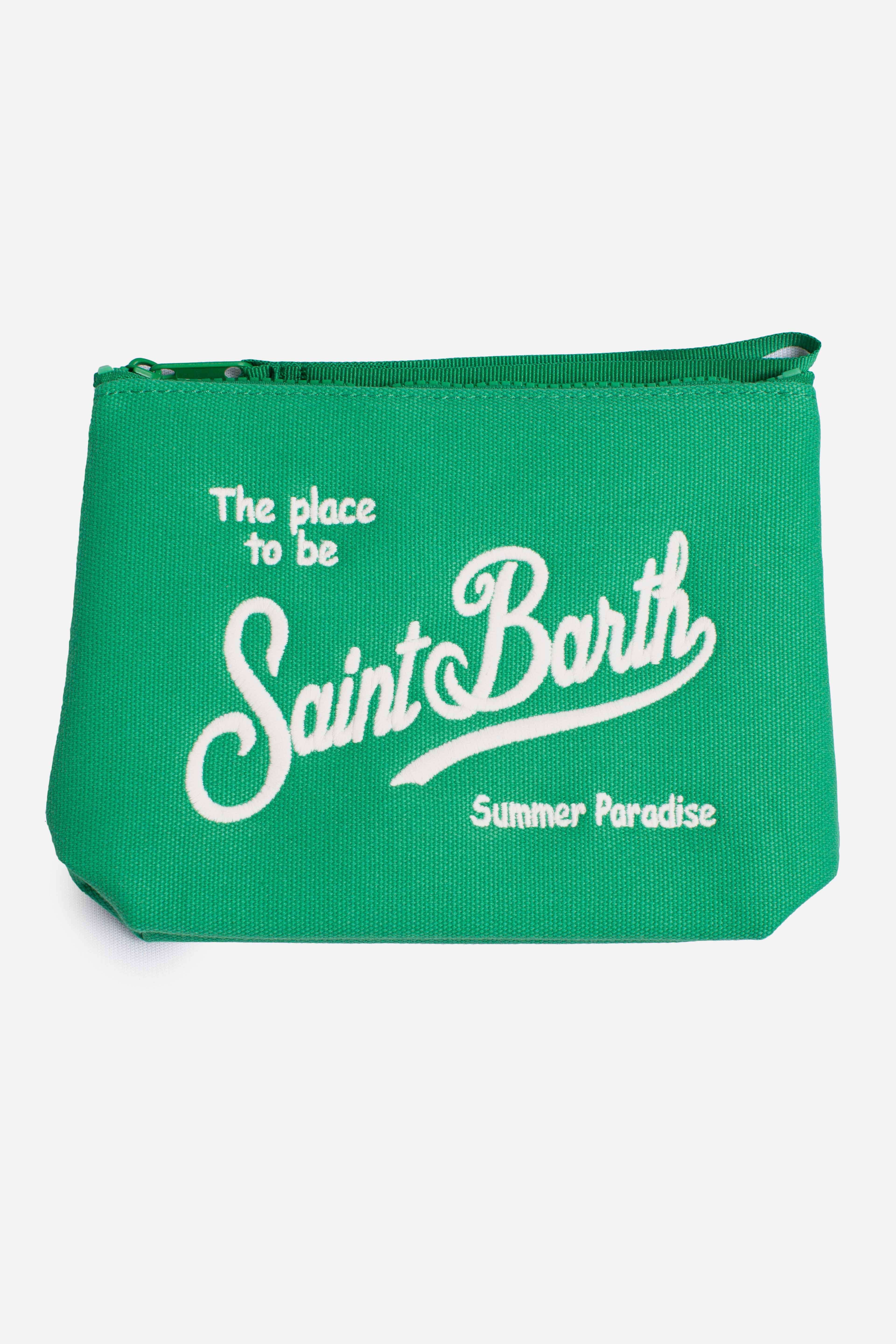 Pochette Aline in canvas green