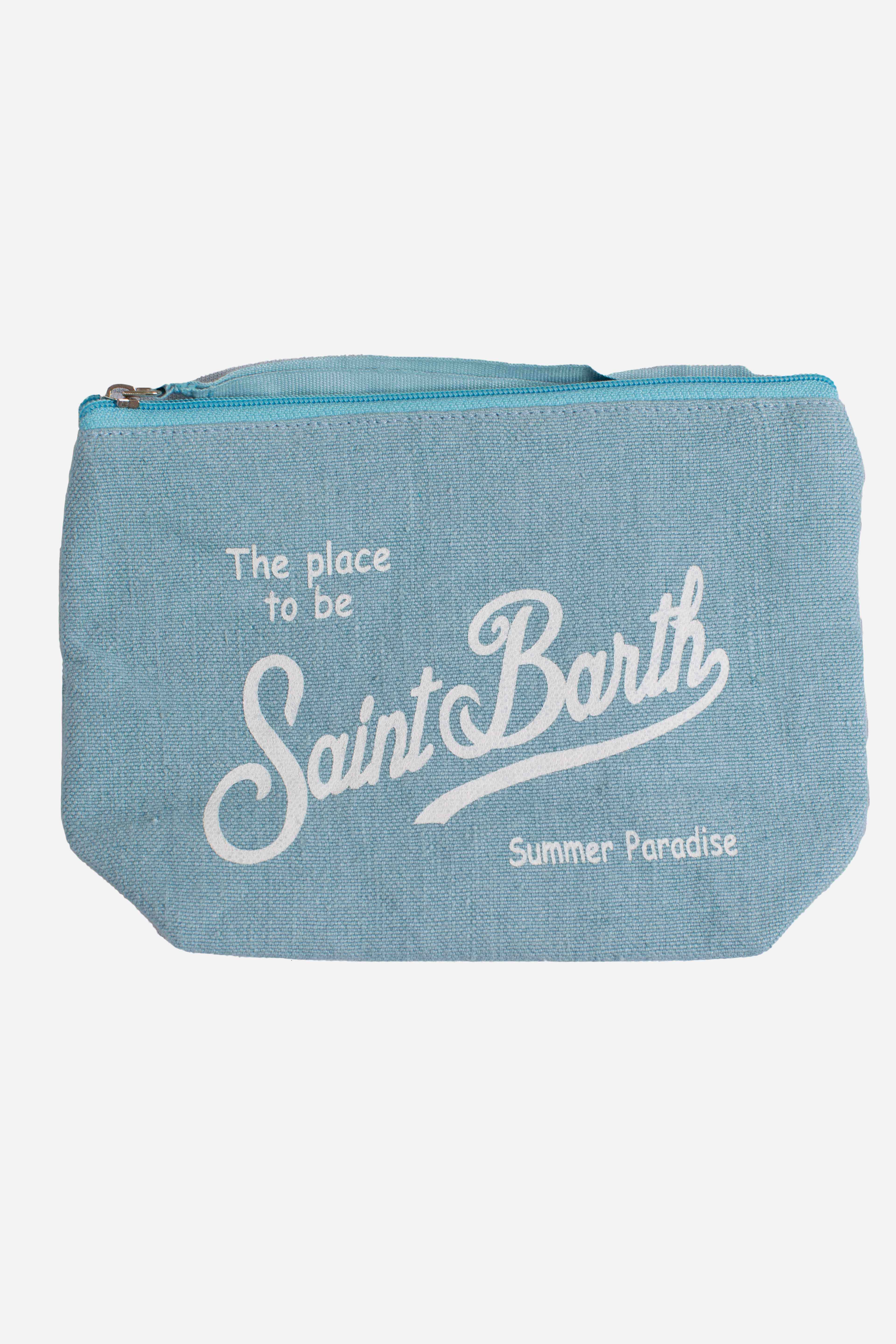 Pochette Aline in lino light blue