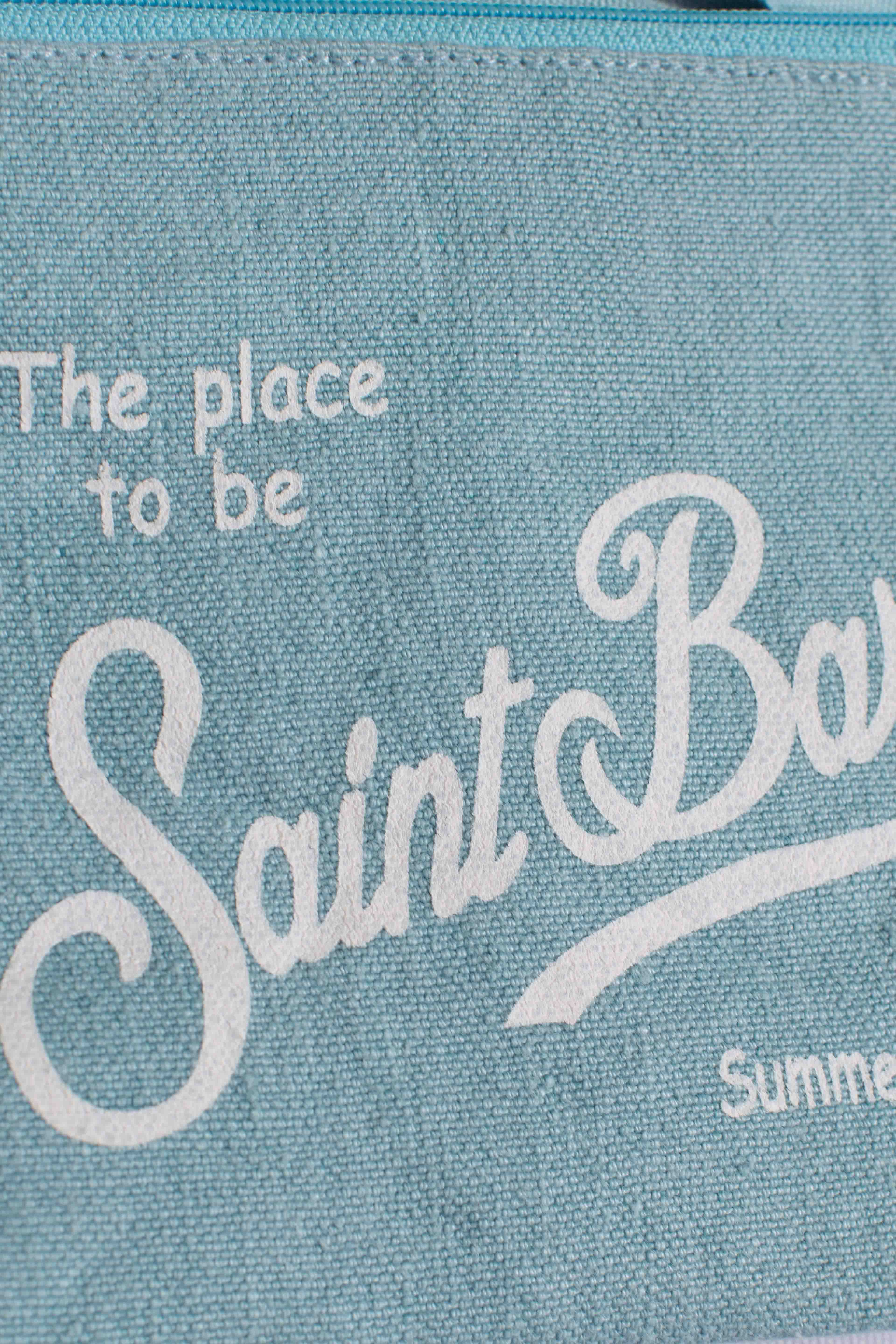 Pochette Aline in lino light blue