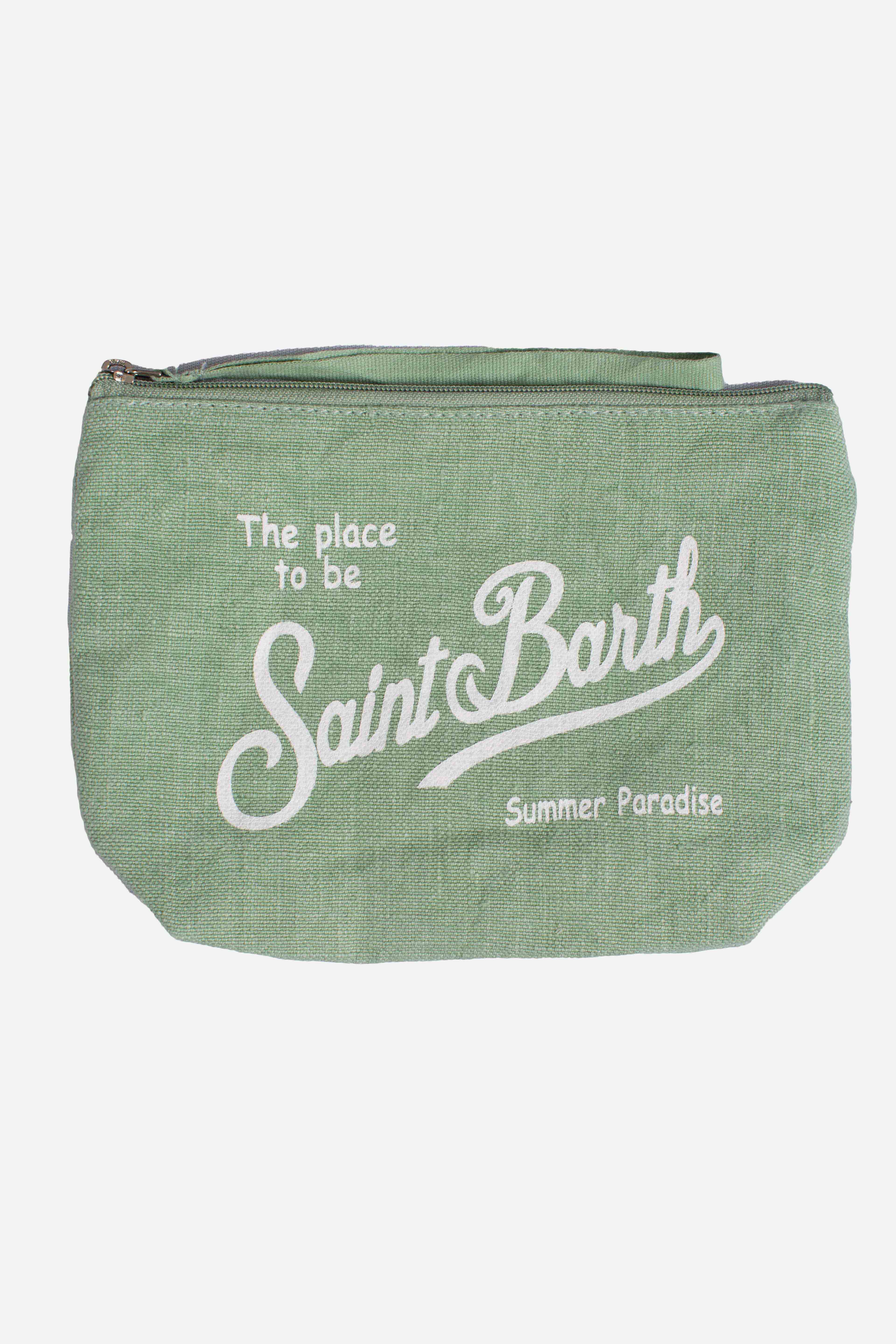 Pochette Aline in lino verde