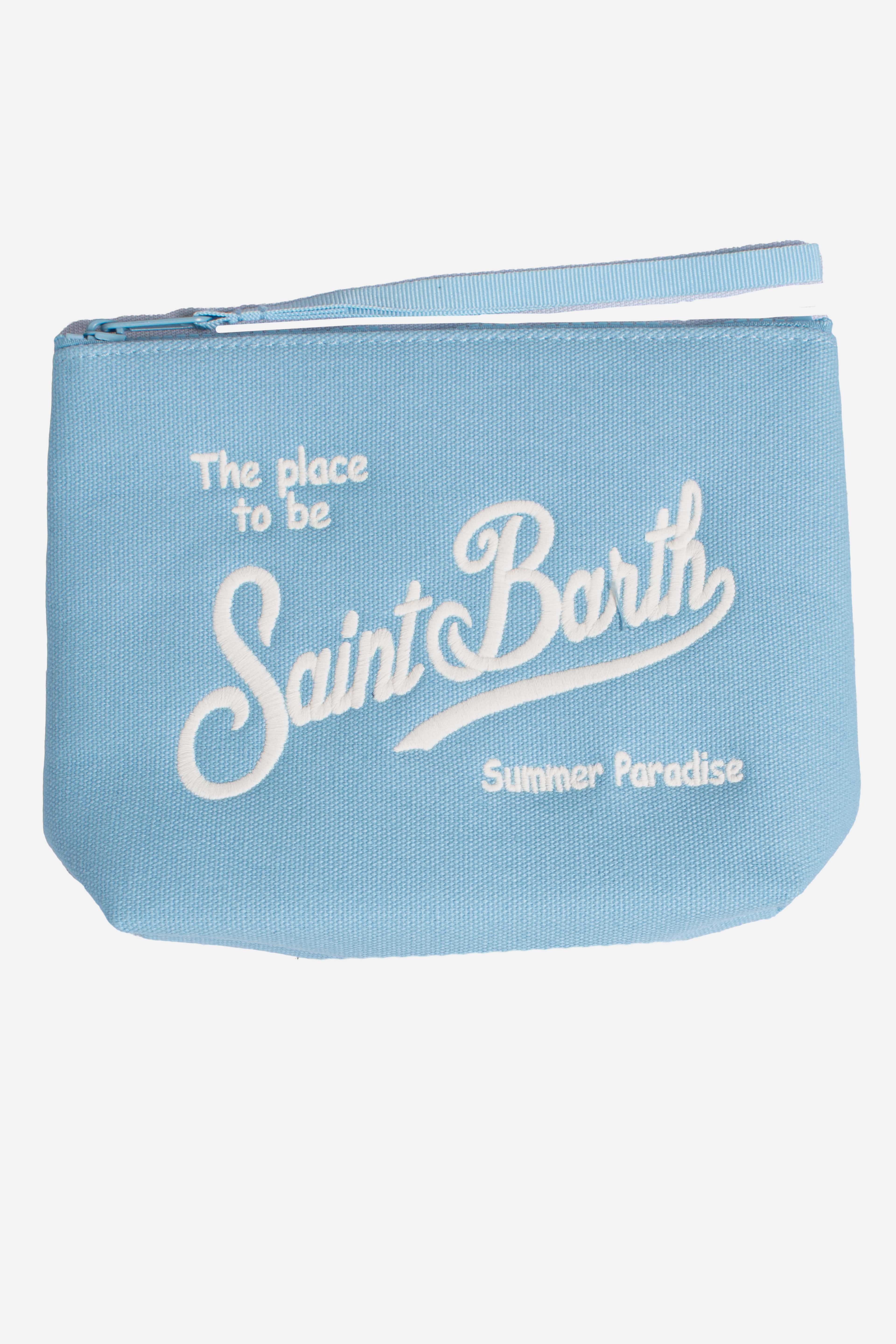 Pochette Aline in canvas azzurro