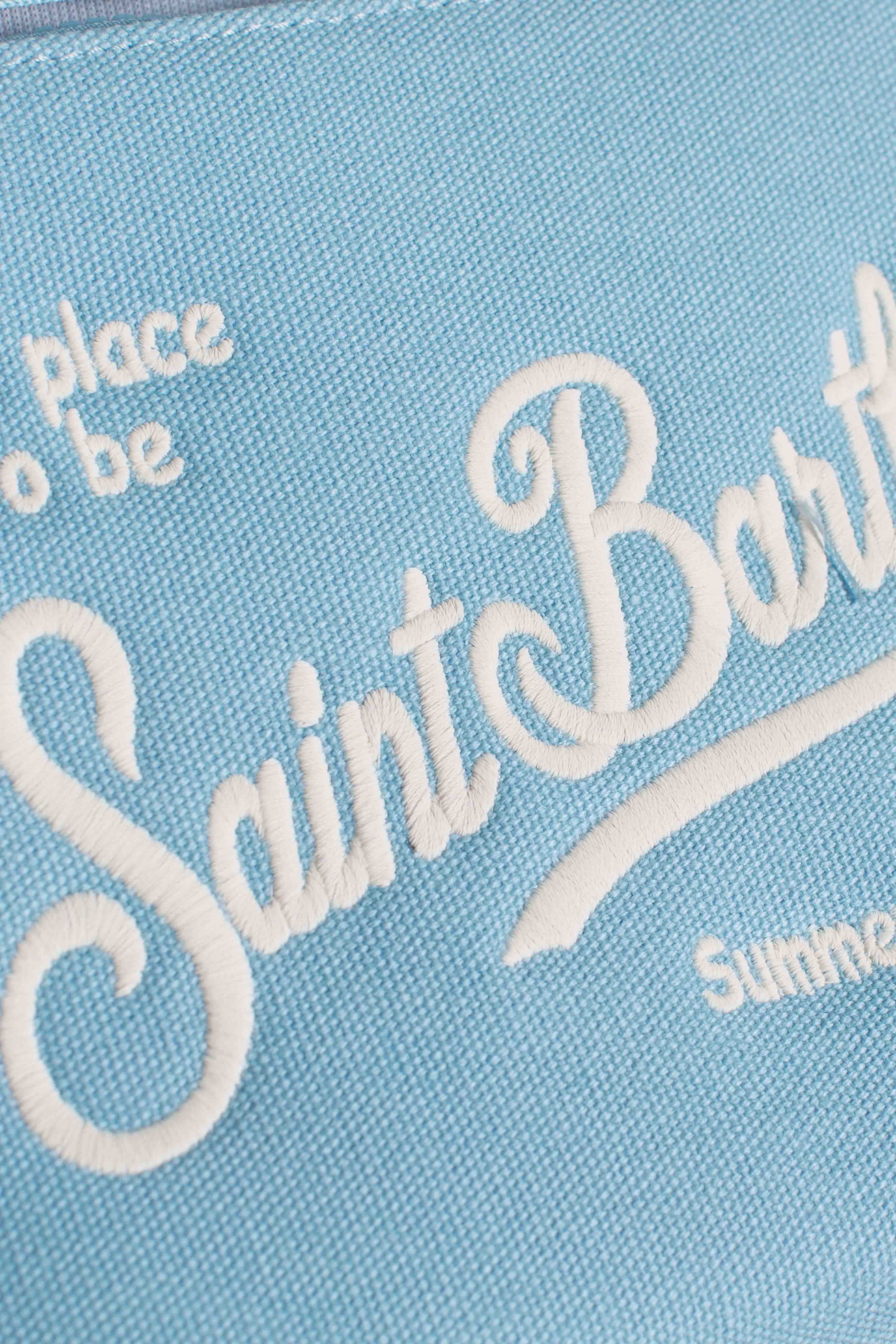 Pochette Aline in canvas azzurro