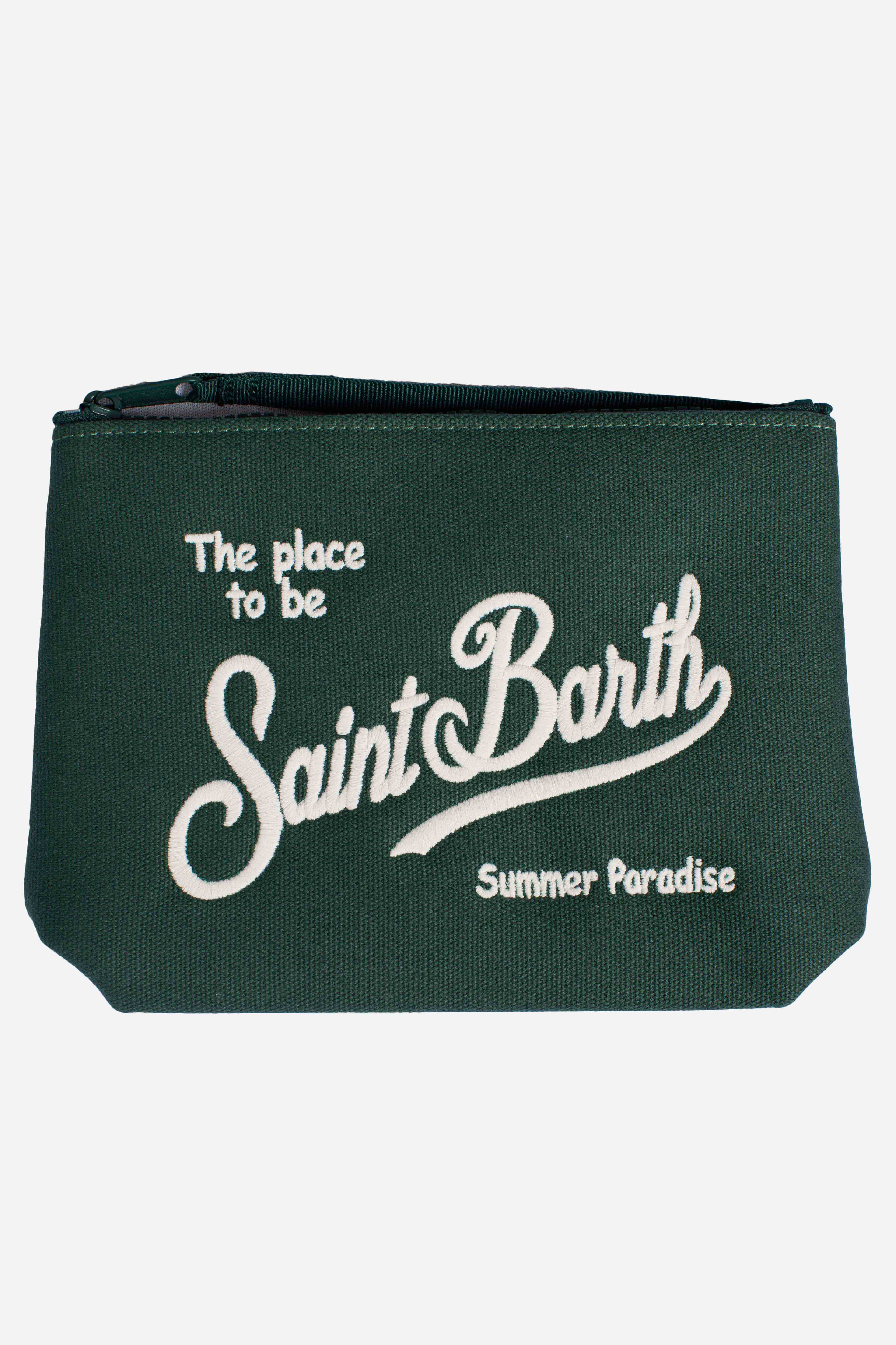 Pochette Aline in canvas green