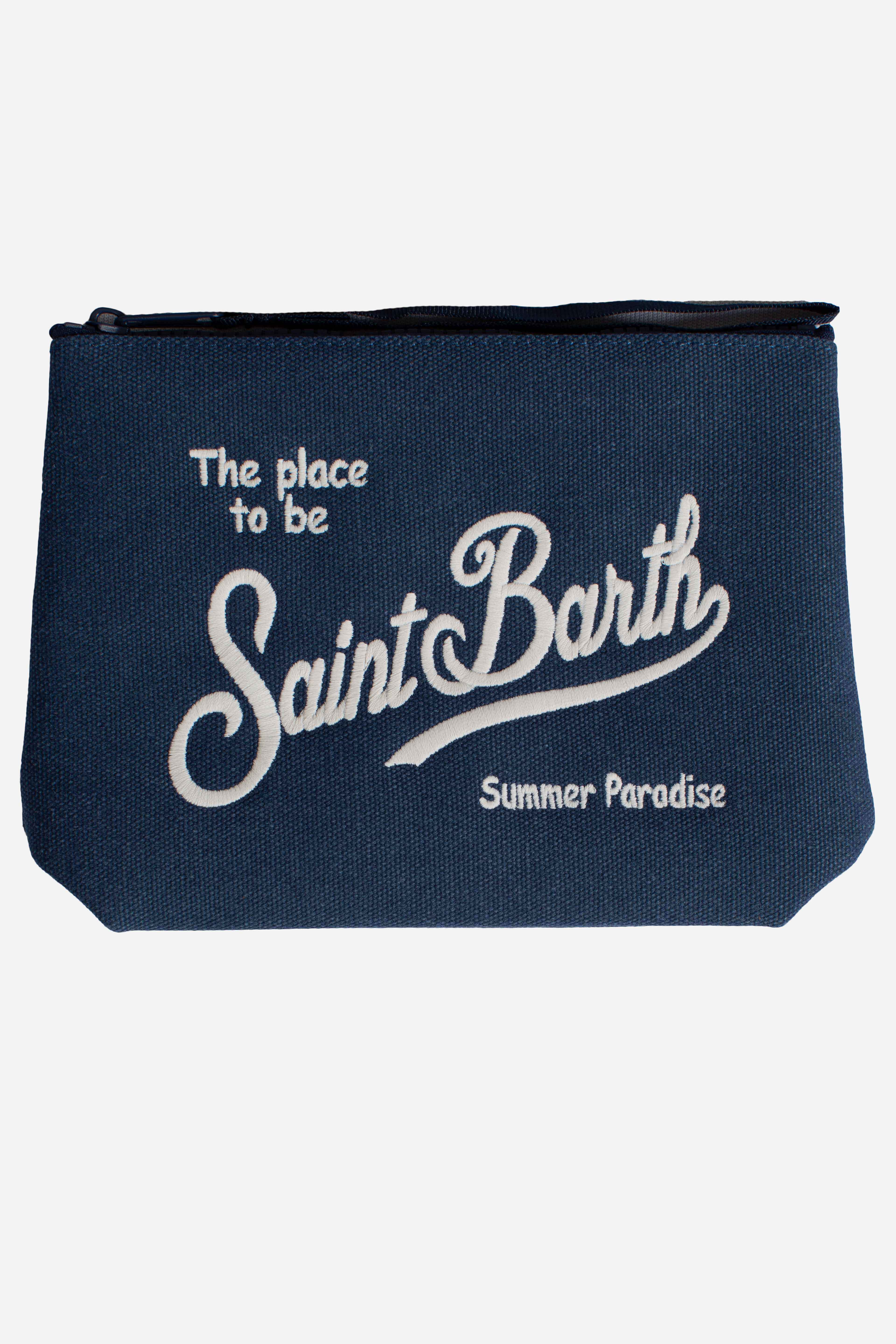 Pochette Aline in canvas blu