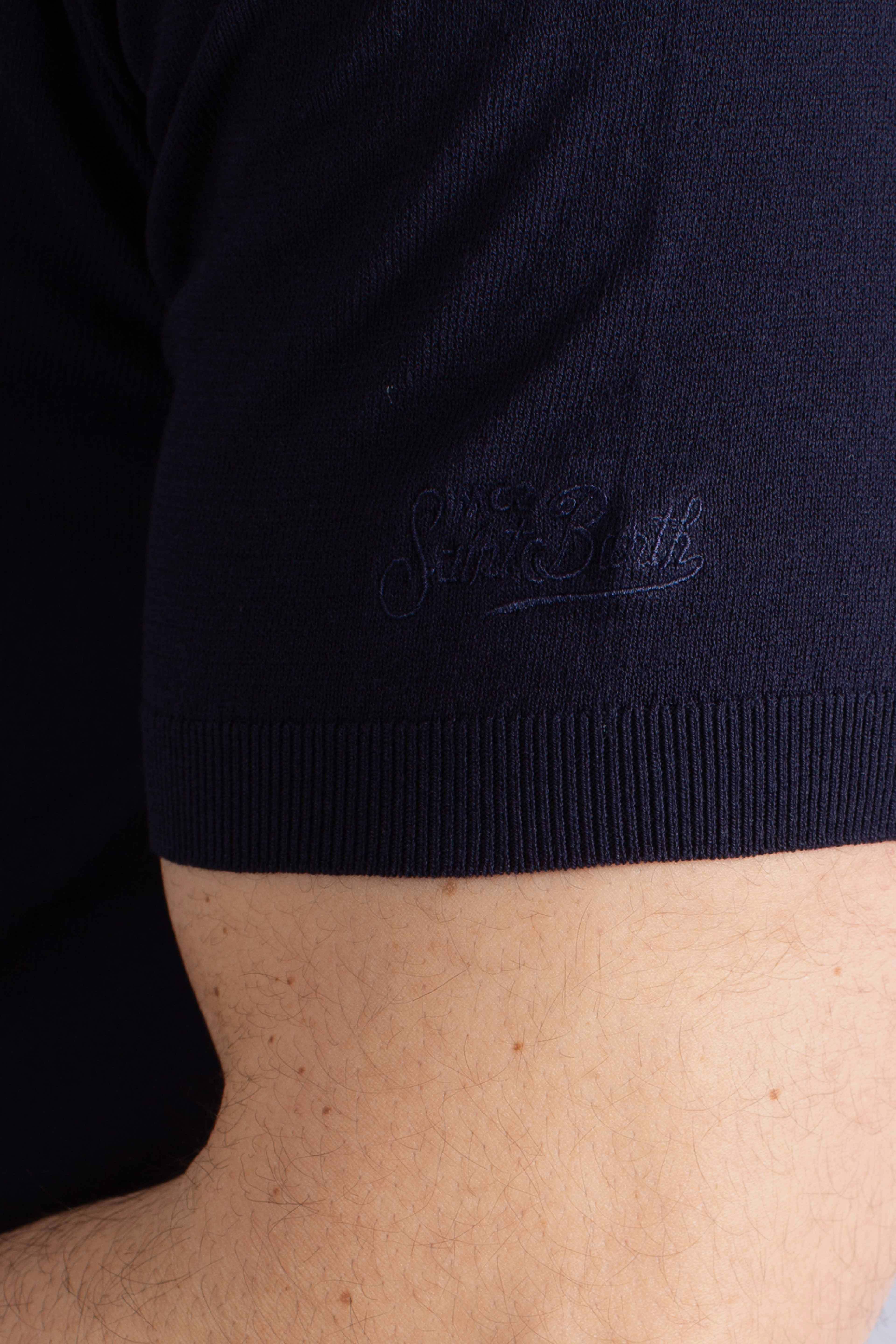 Polo Sloan senza bottoni in maglia blue navy