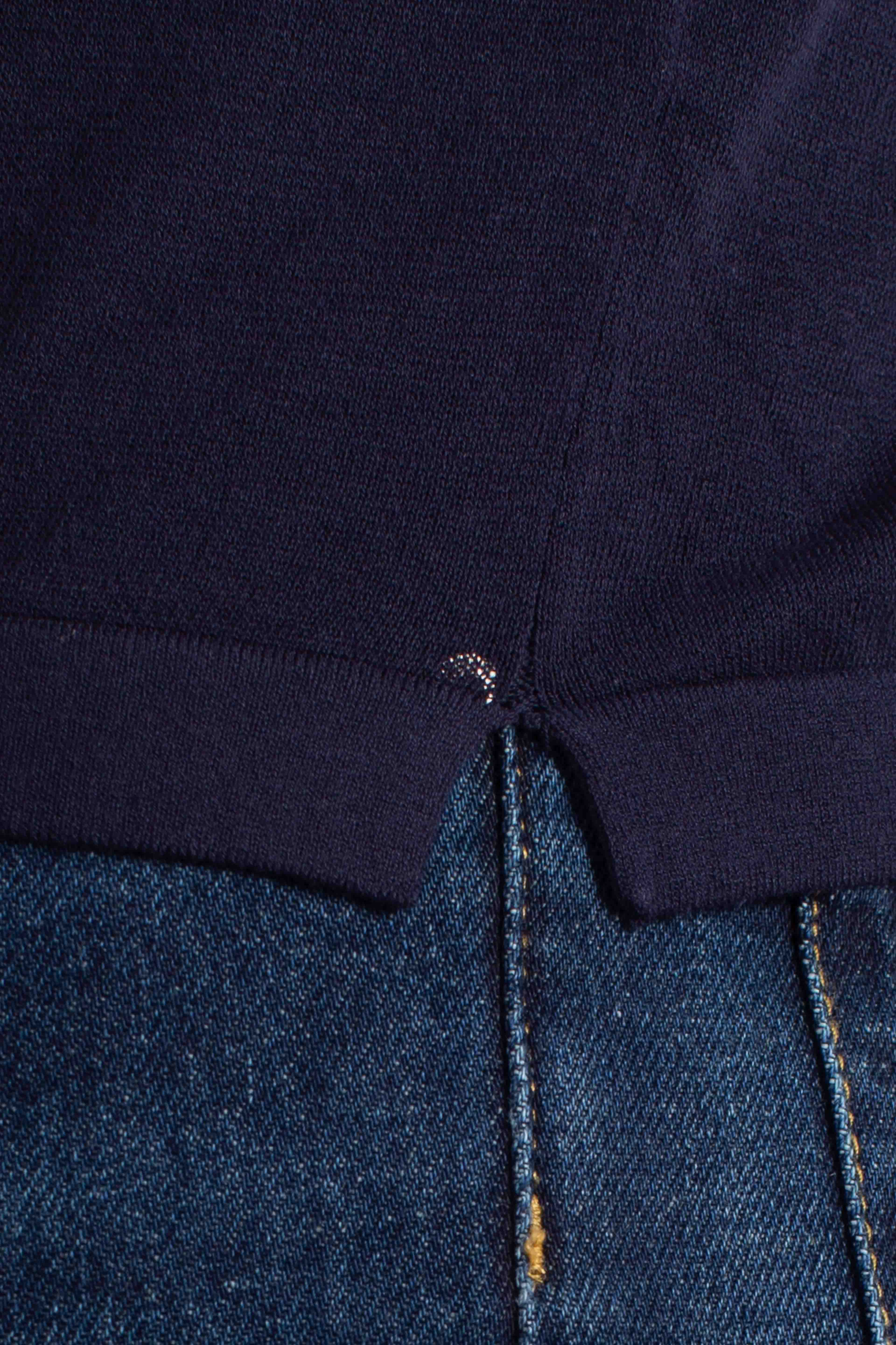Polo Sloan senza bottoni in maglia blue navy