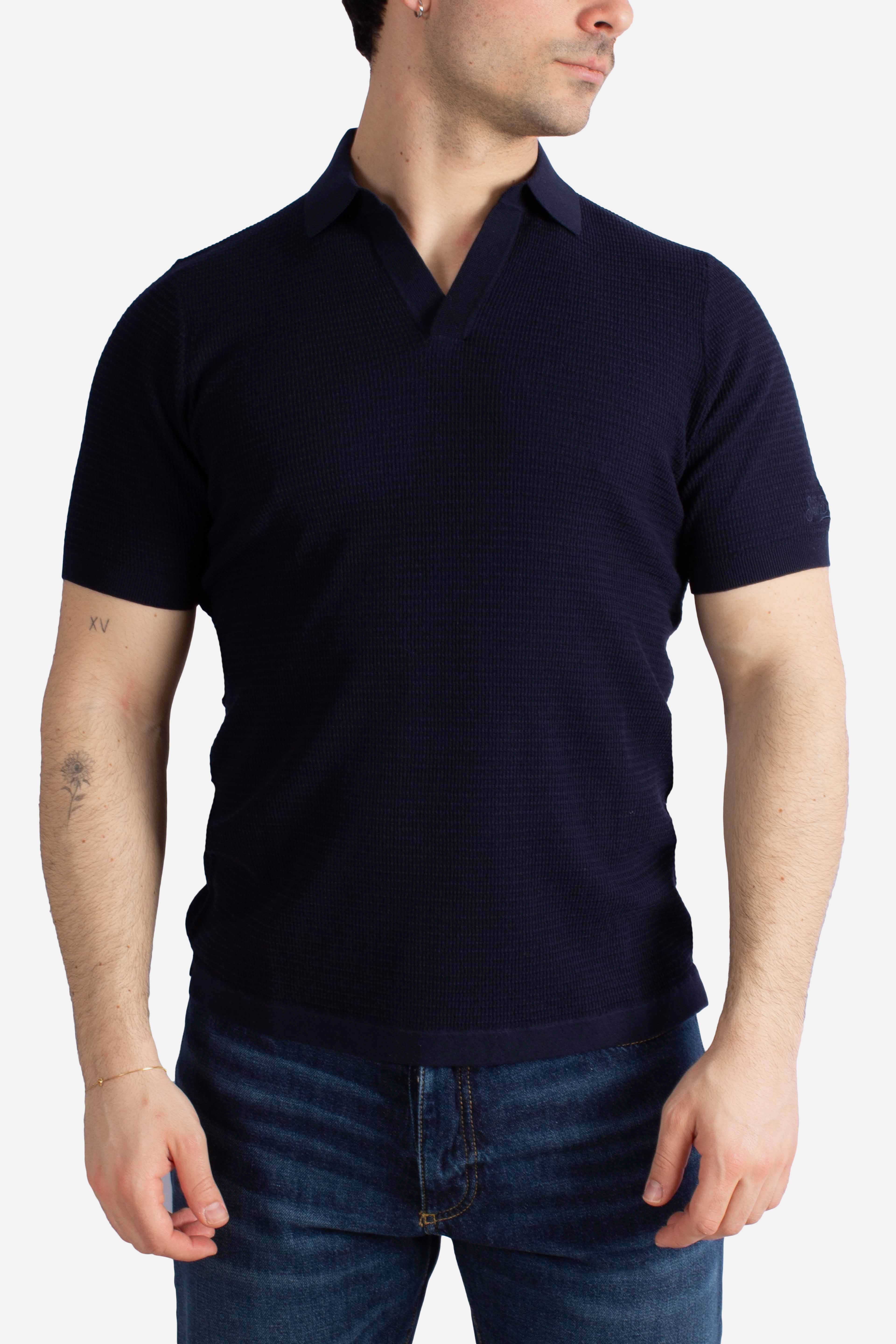 Polo Sloan waffle cotton blue navy