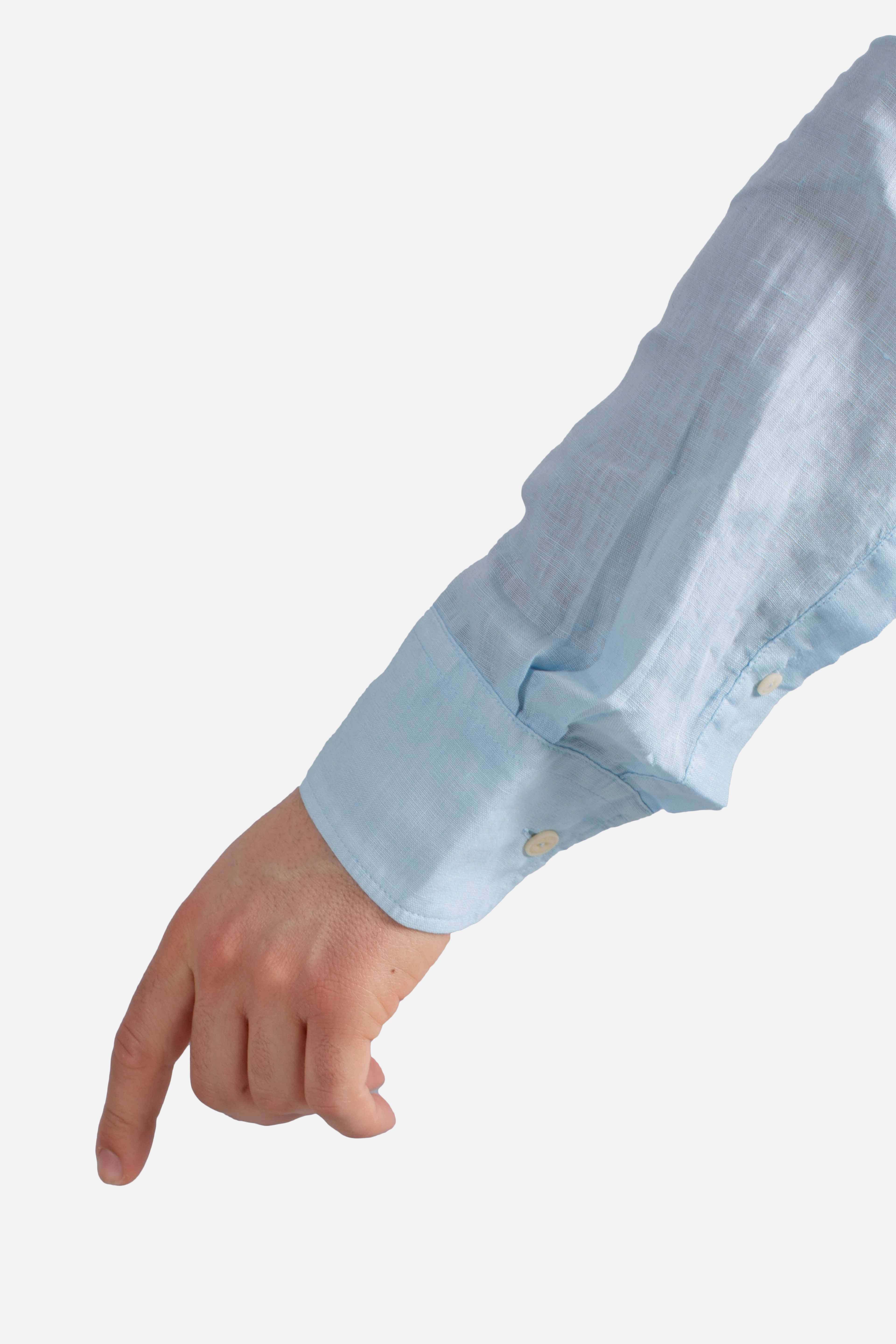 Camicia Pamplona in lino light blue