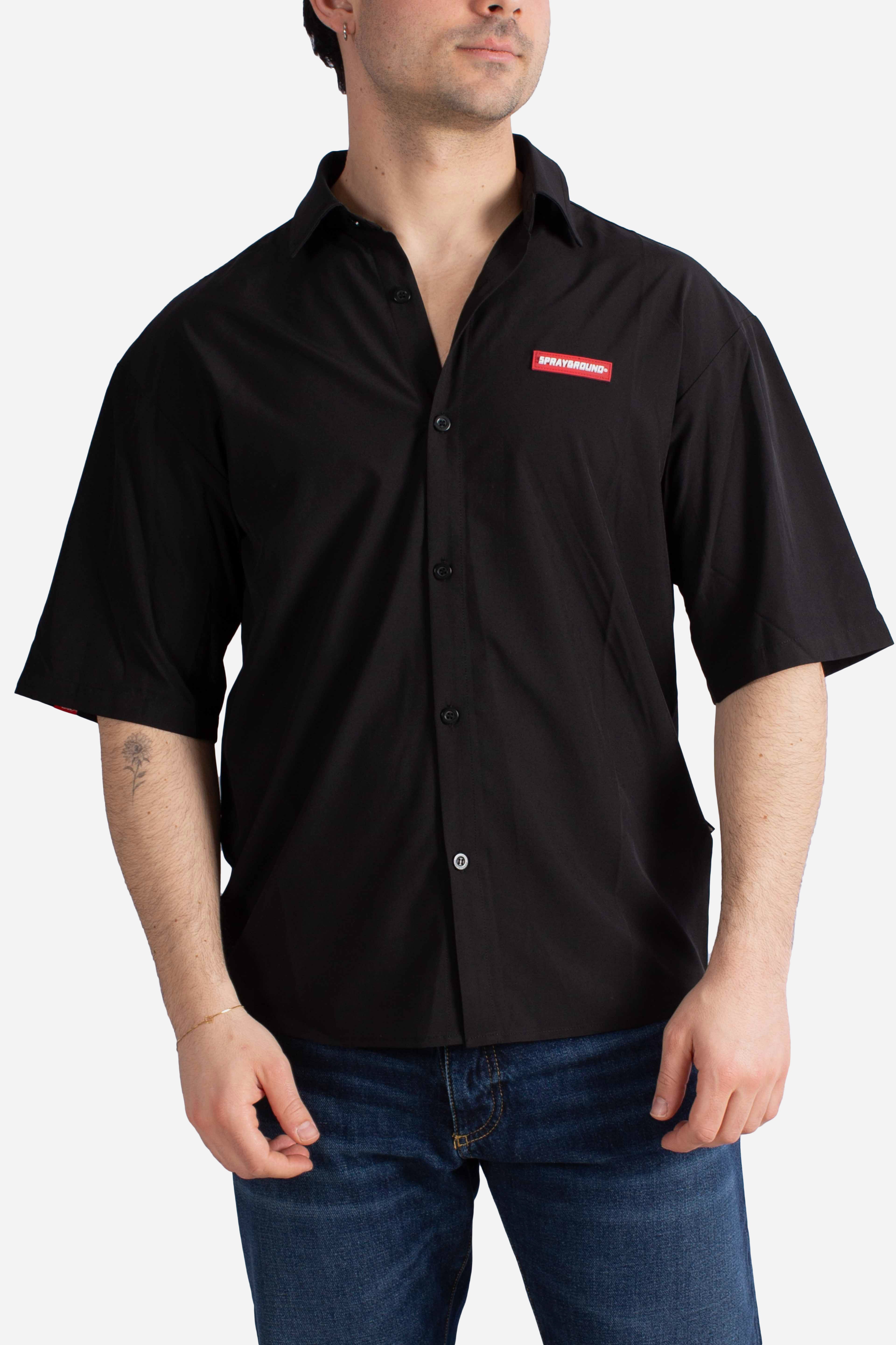Camicia Sprayground nera a manica corta
