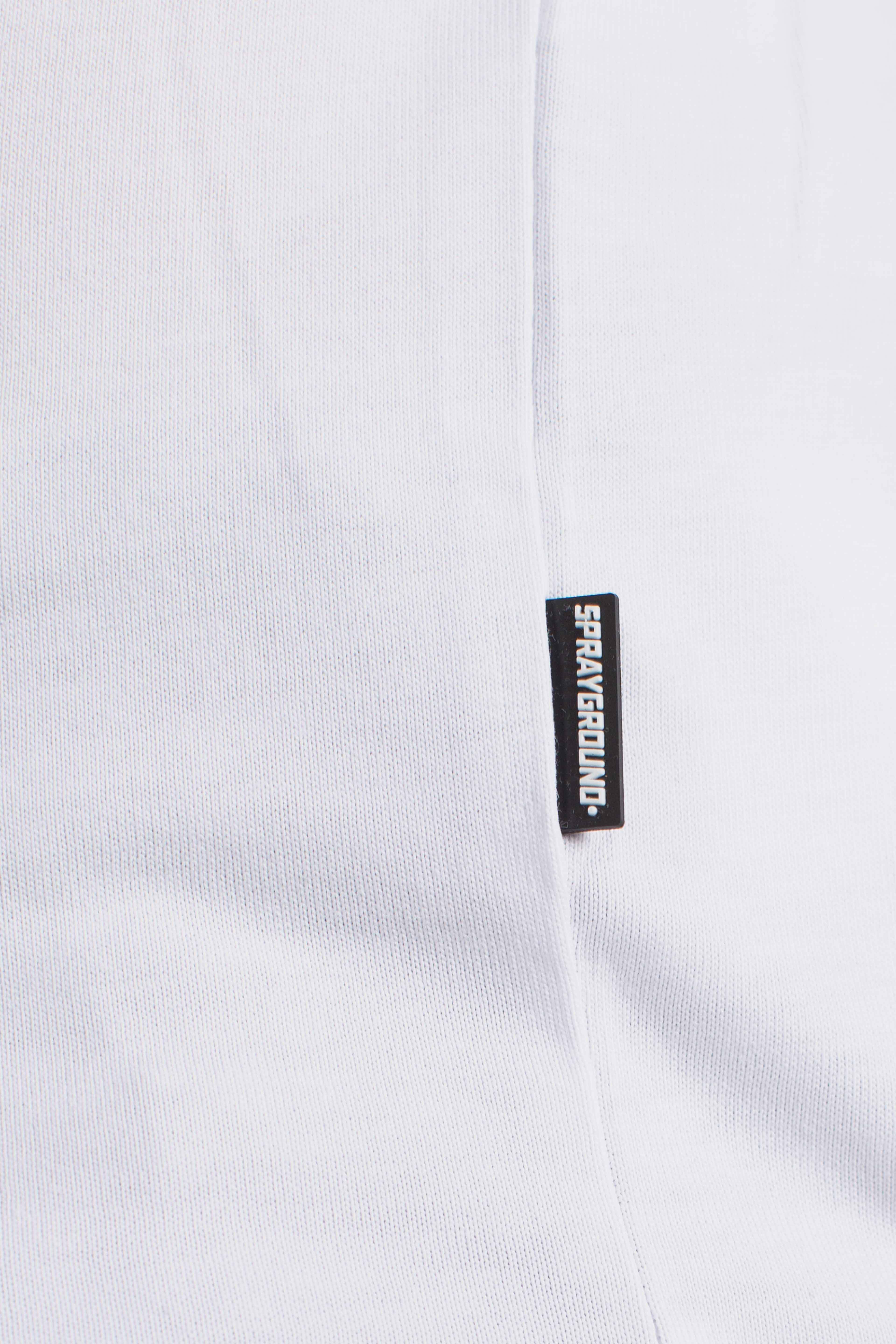 T-shirt scribble embroidery shark reg white