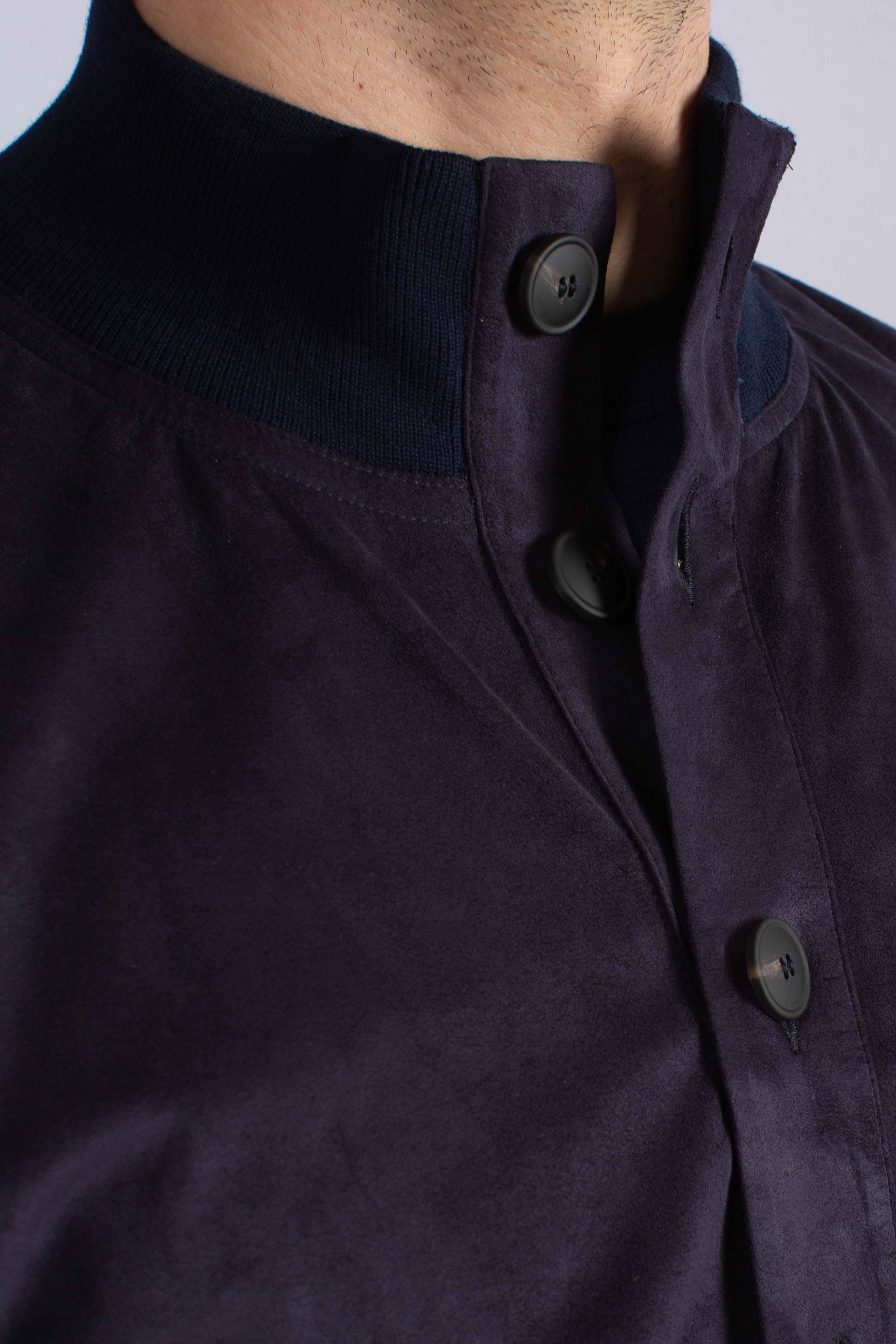 Giubbino Gran Sasso in alcantara blu