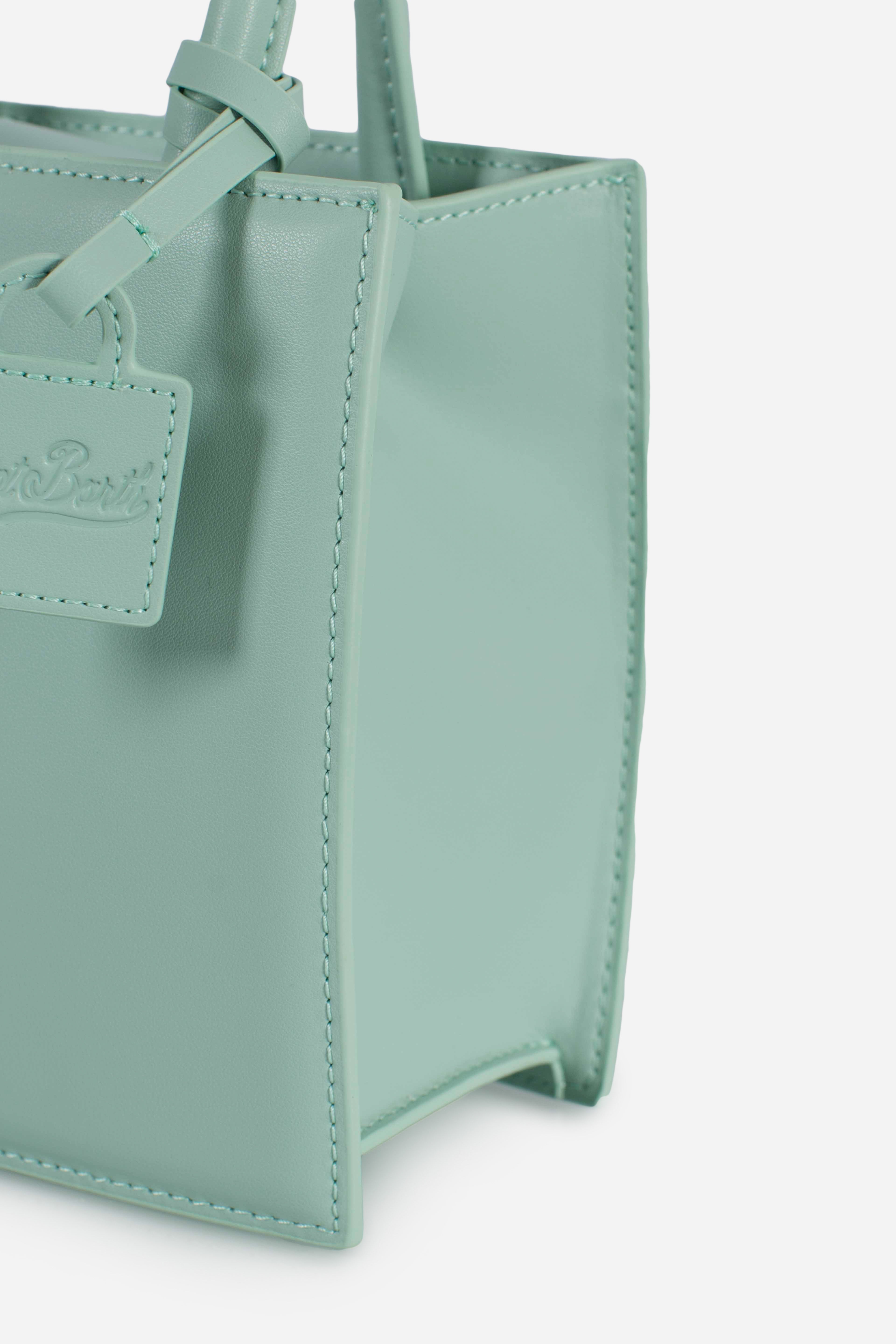 Shop bag mini leather verde acqua