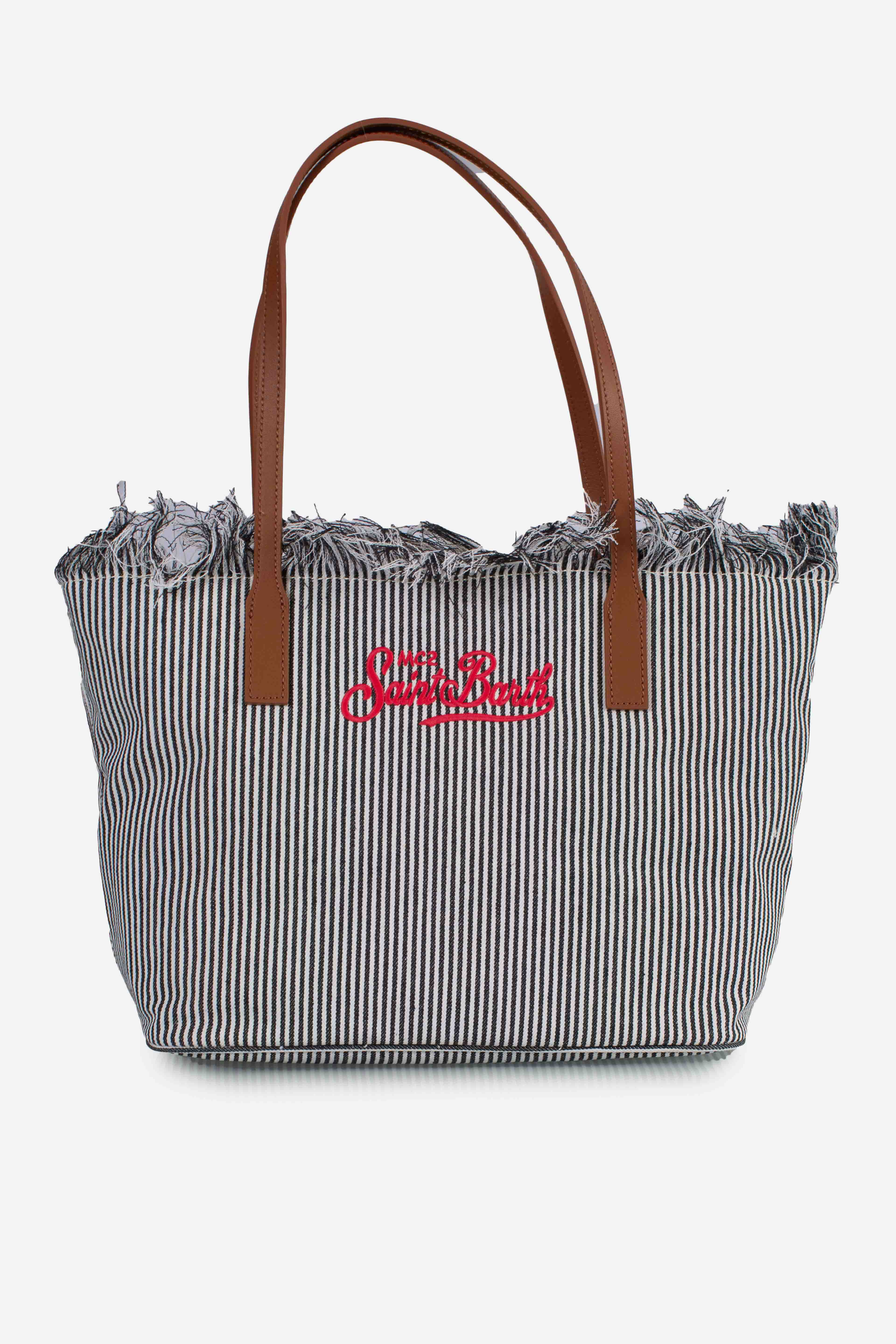 City bag mid fringe micro stripes