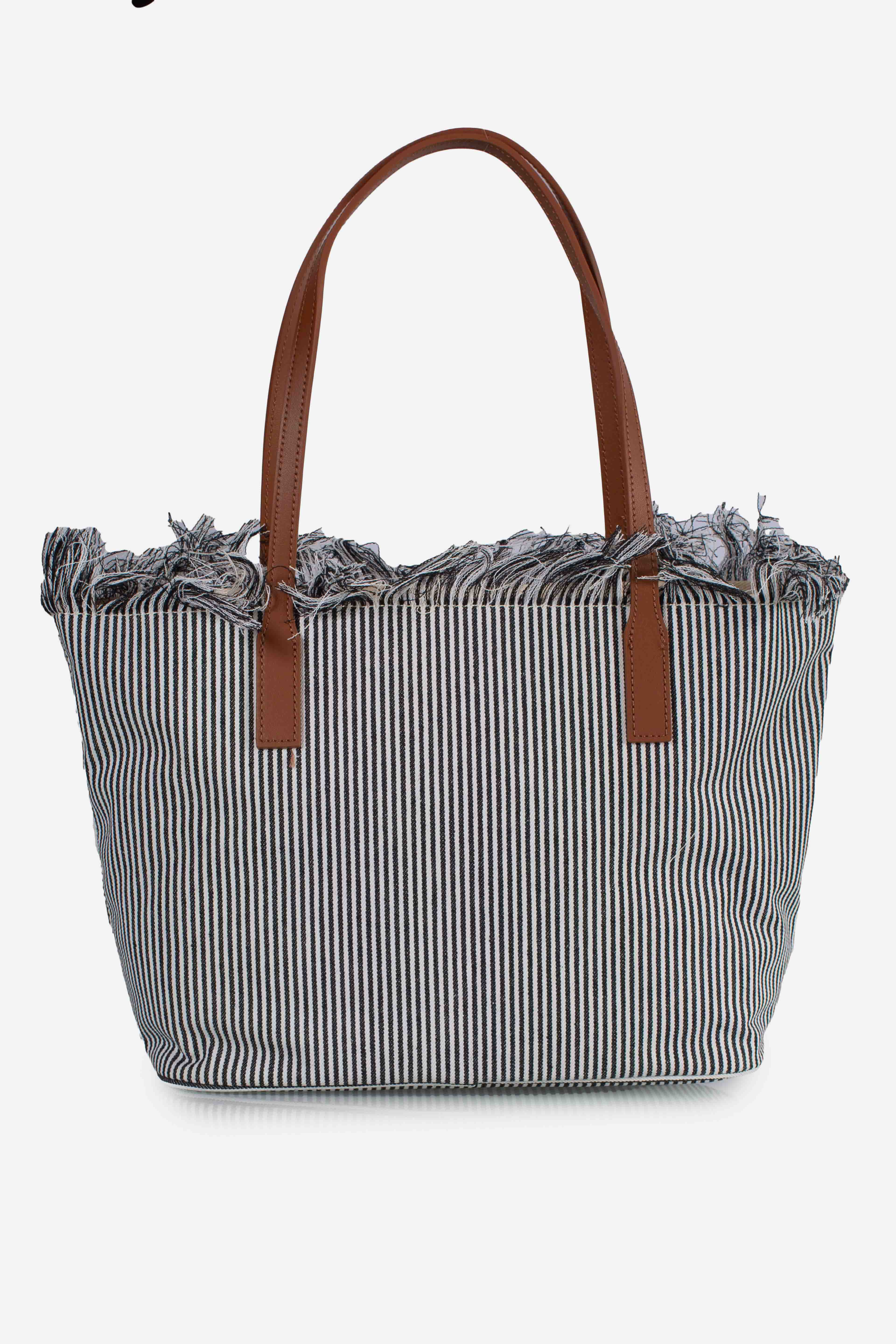 City bag mid fringe micro stripes