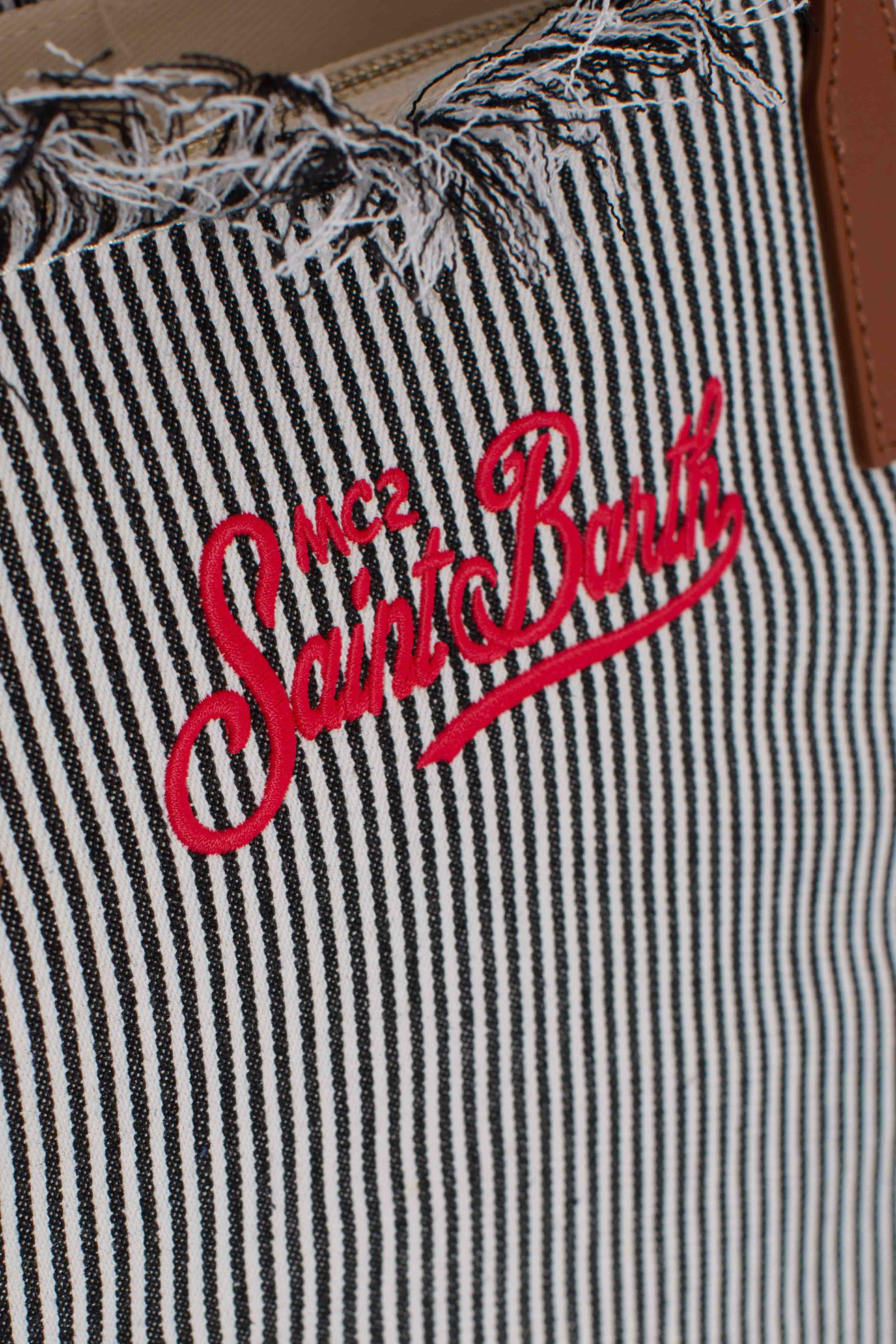 City bag mid fringe micro stripes