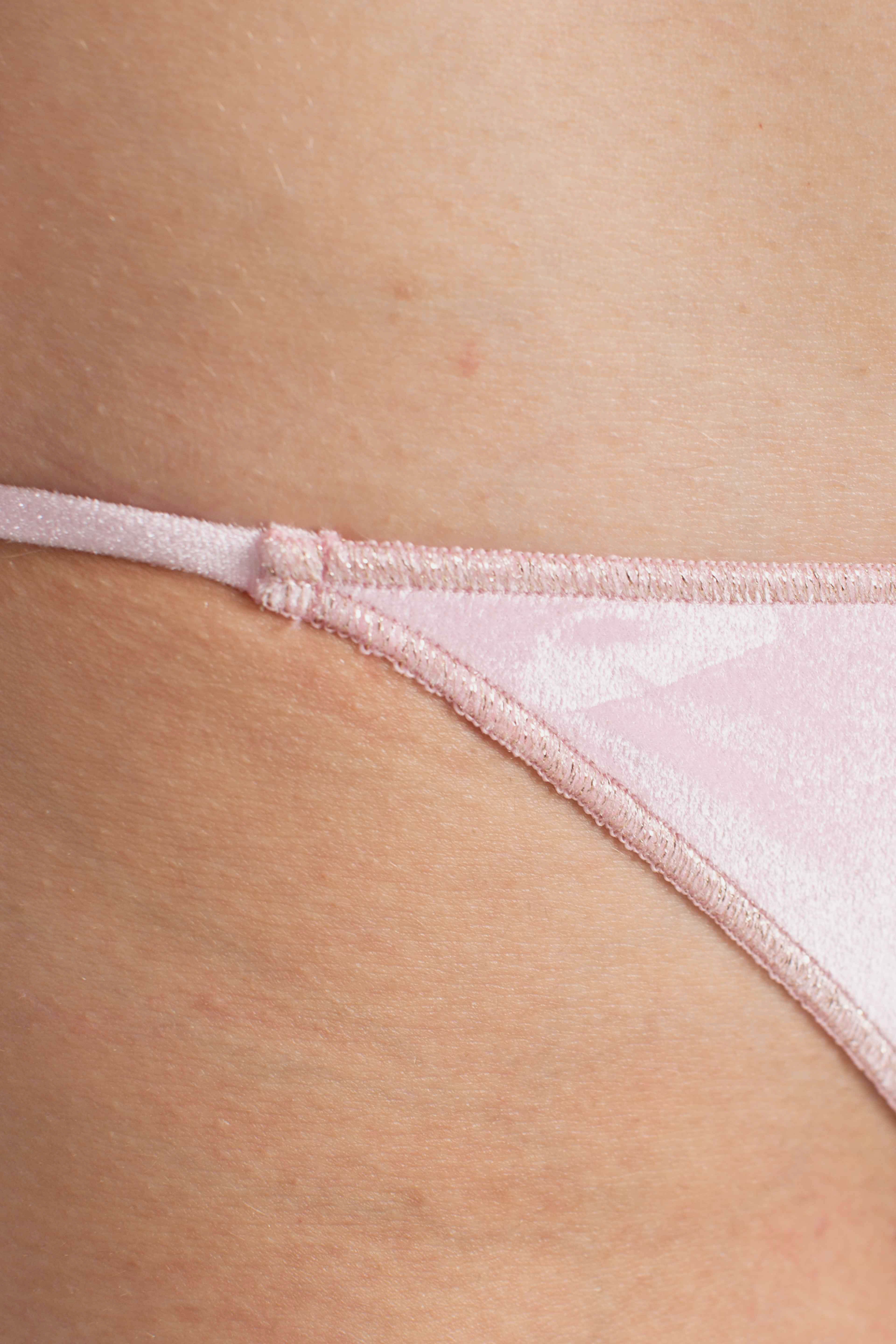 Slip mare Virgo overlock classico in velluto pink