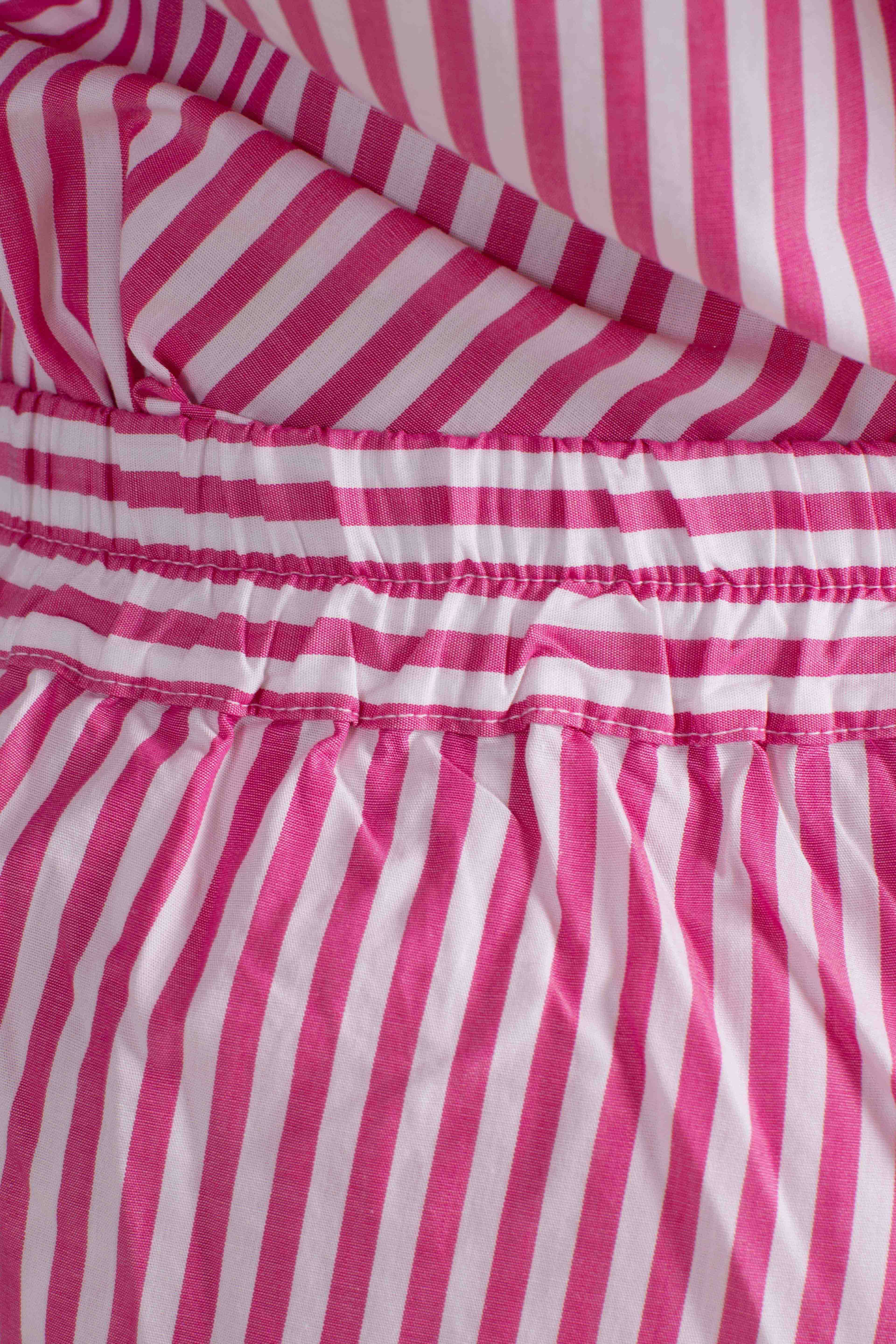 Short Amani a righe bianco e fucsia