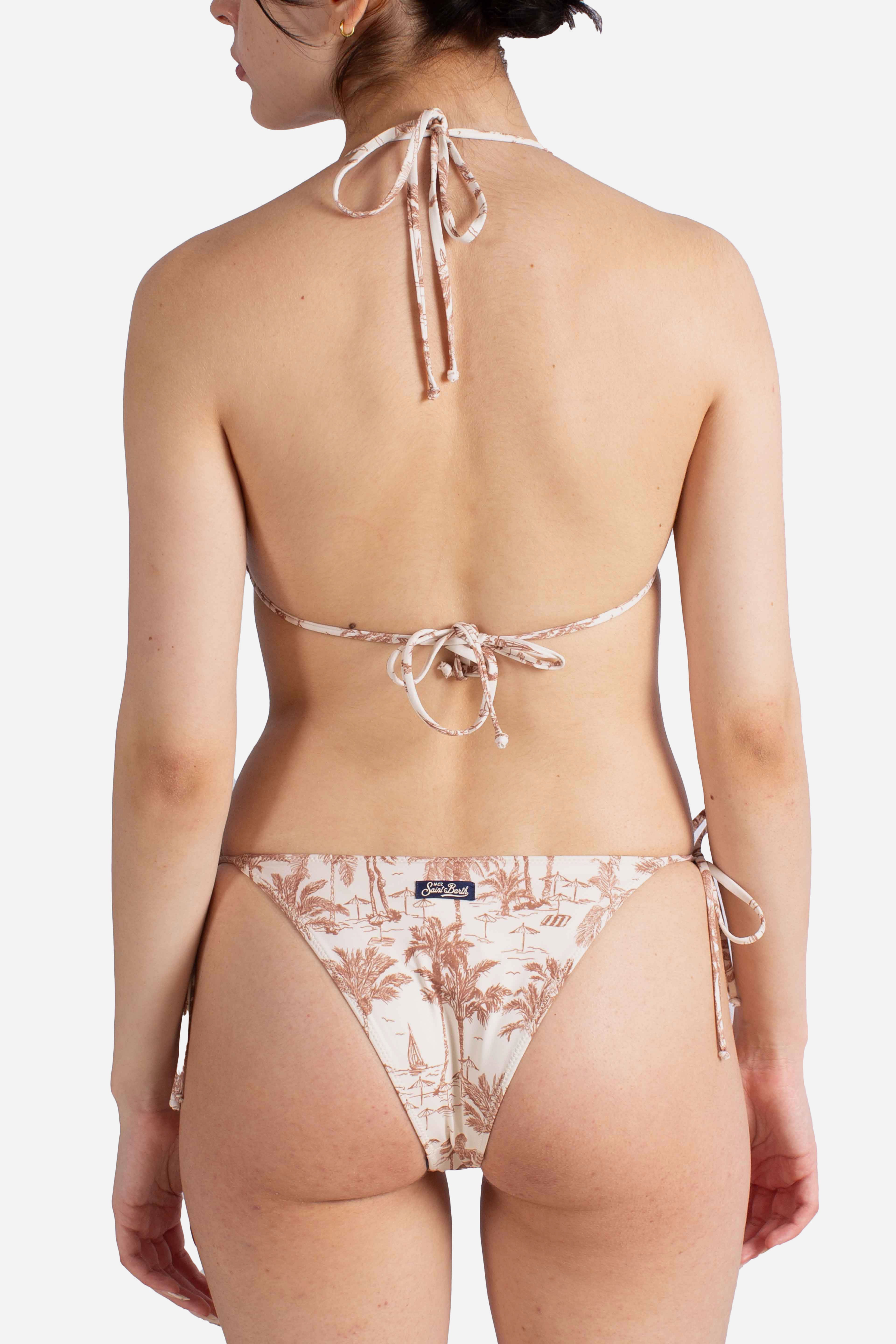 Slip bikini Marielle a vita media con stampa saint beach