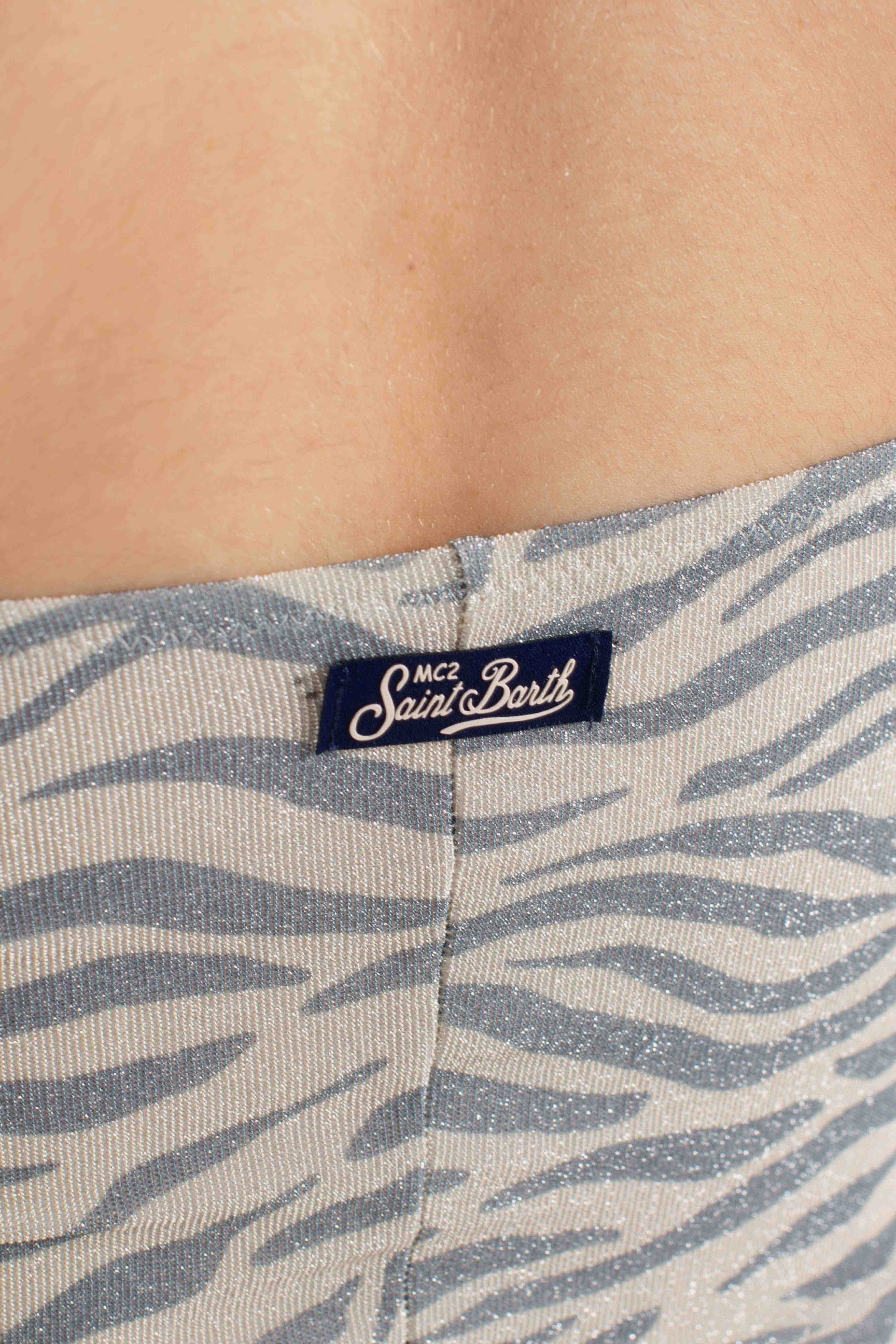 Soleil costume intero senza spalline lurex zebra color