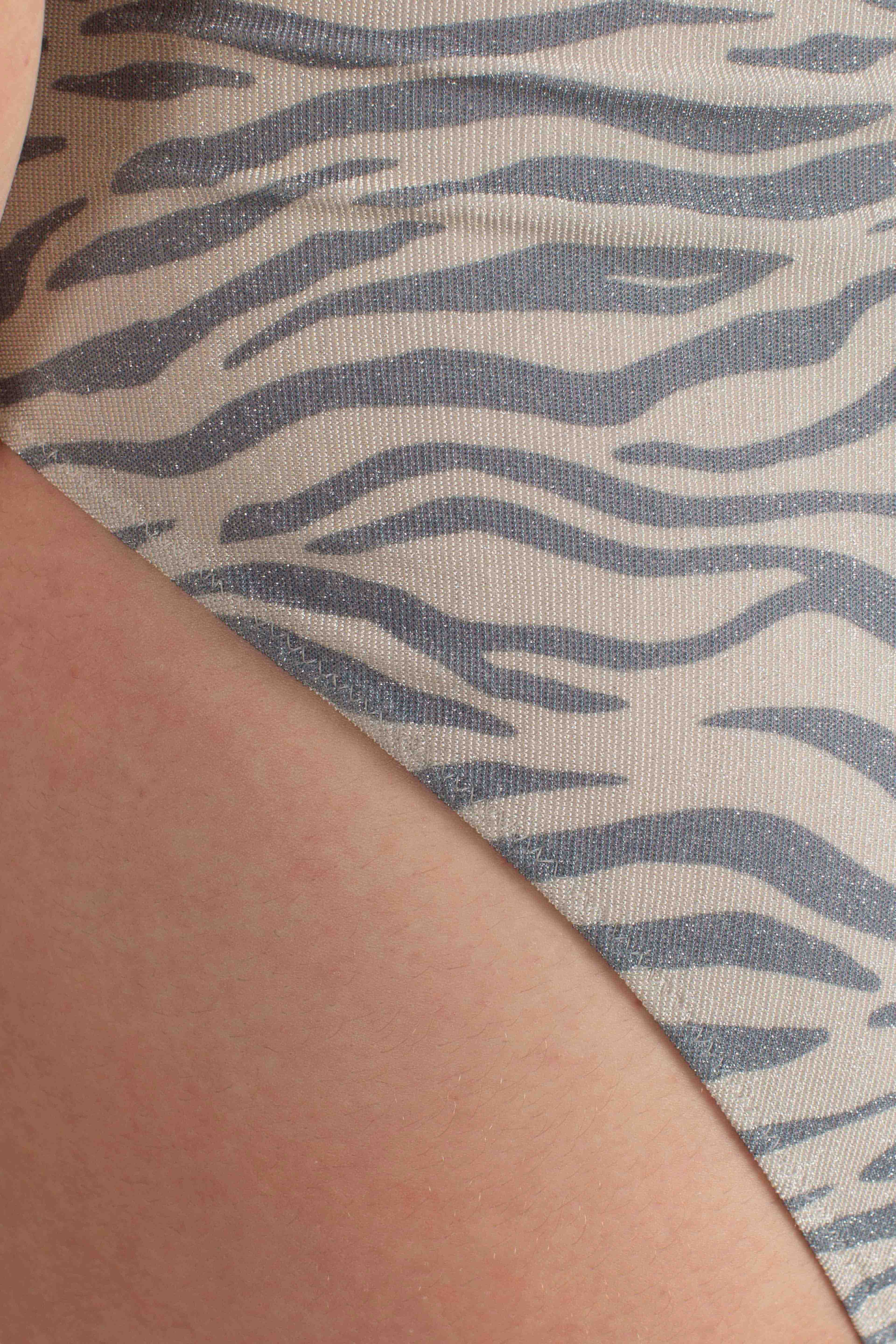 Soleil costume intero senza spalline lurex zebra color