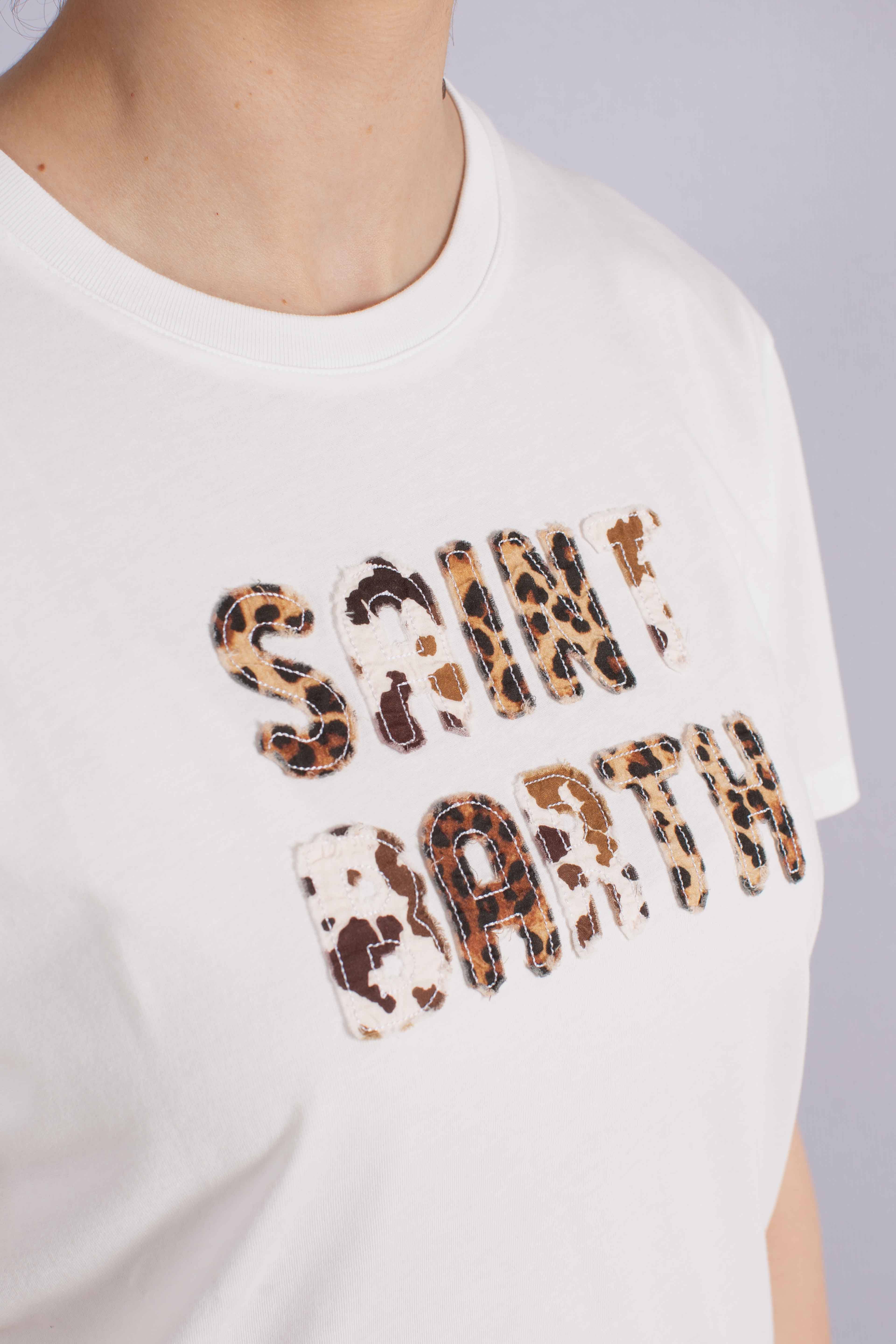 T-shirt Emilie in cotone con applicazione St.Barth animalier patch