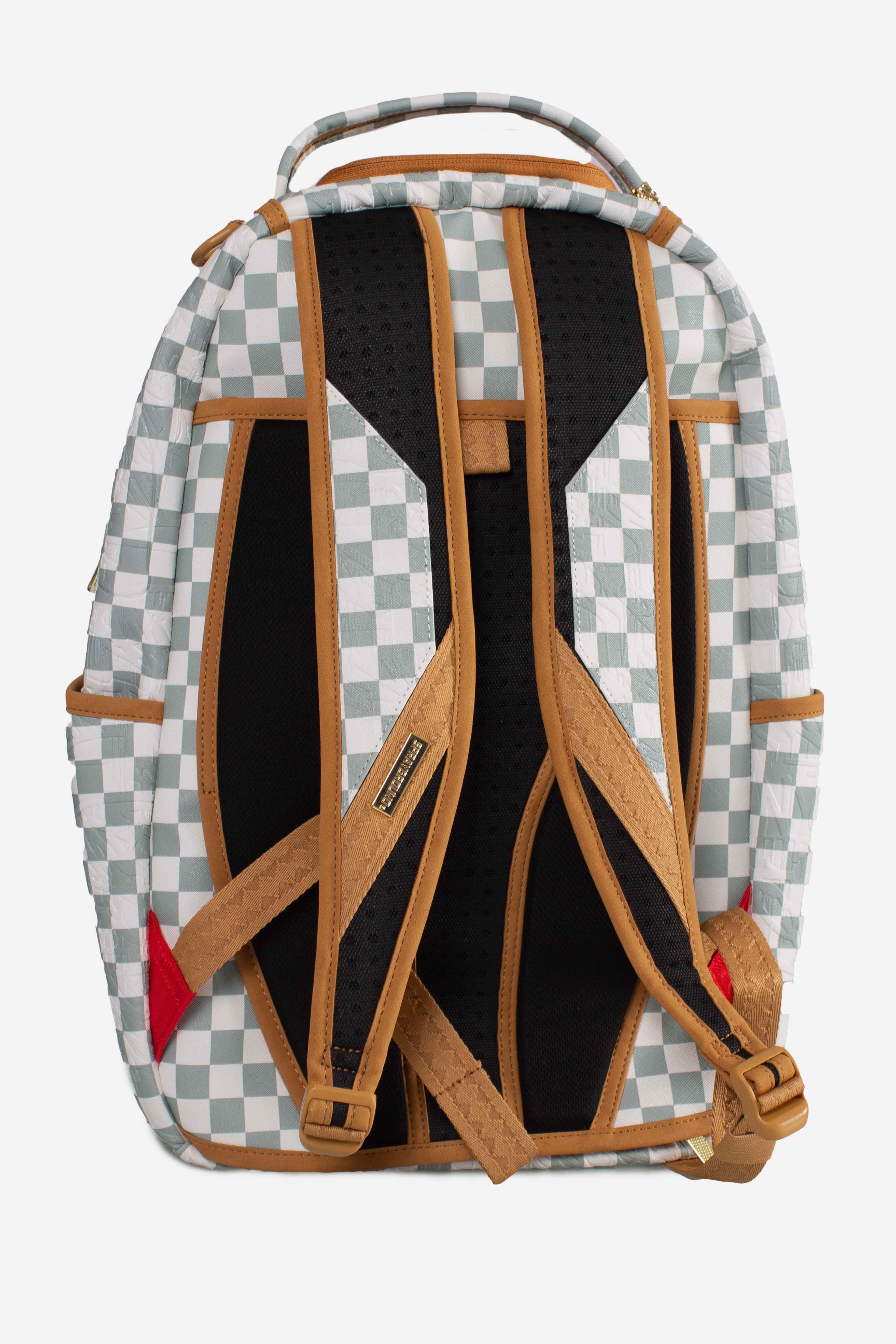 ZAINO GRAFF EMBOSSED CREAM CHECK DLXSV BACKPACK