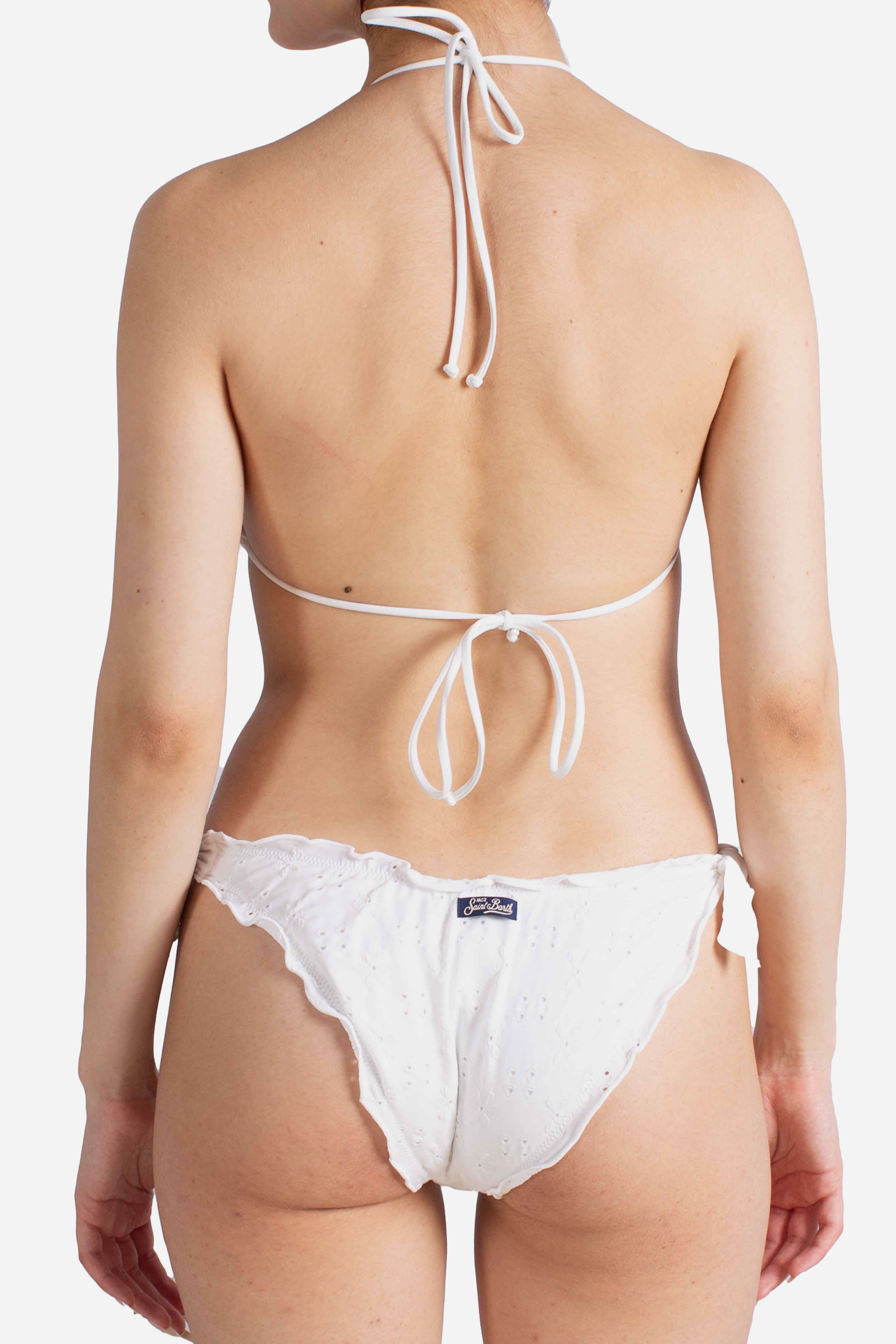 Moon slip mare classico in pizzo Sangallo color bianco