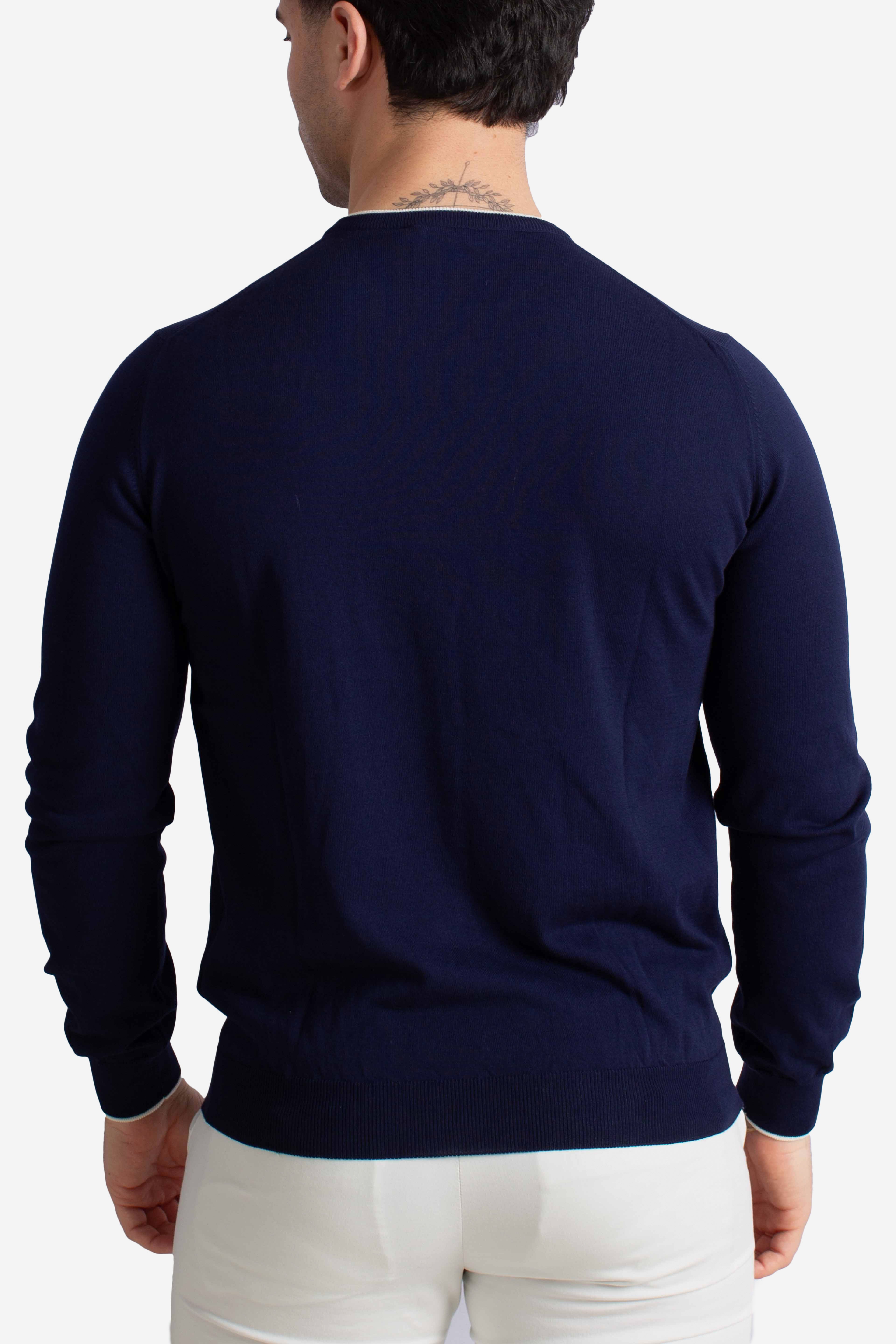 Pull Girocollo in Cotone blu