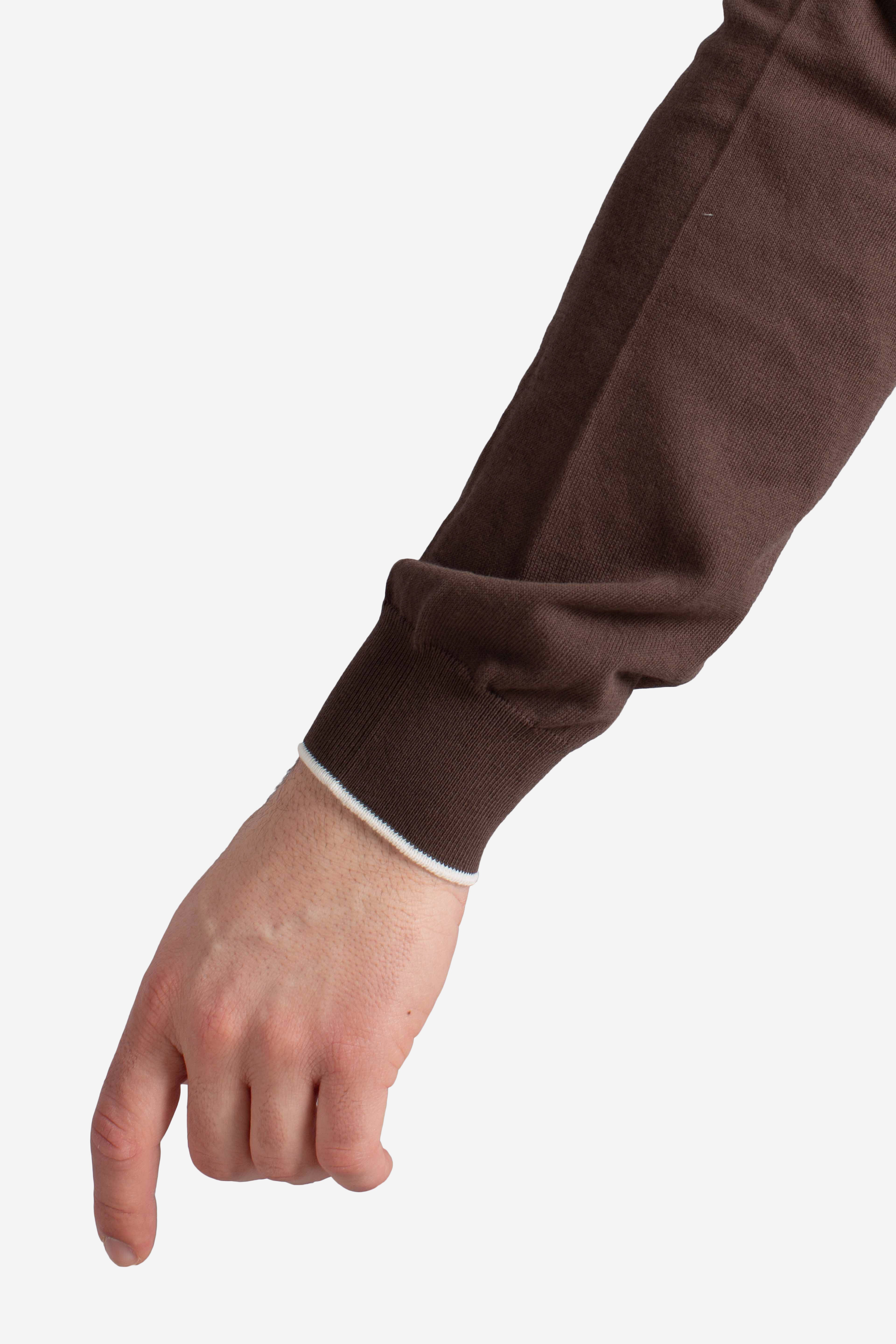 Pull Girocollo in Cotone moro