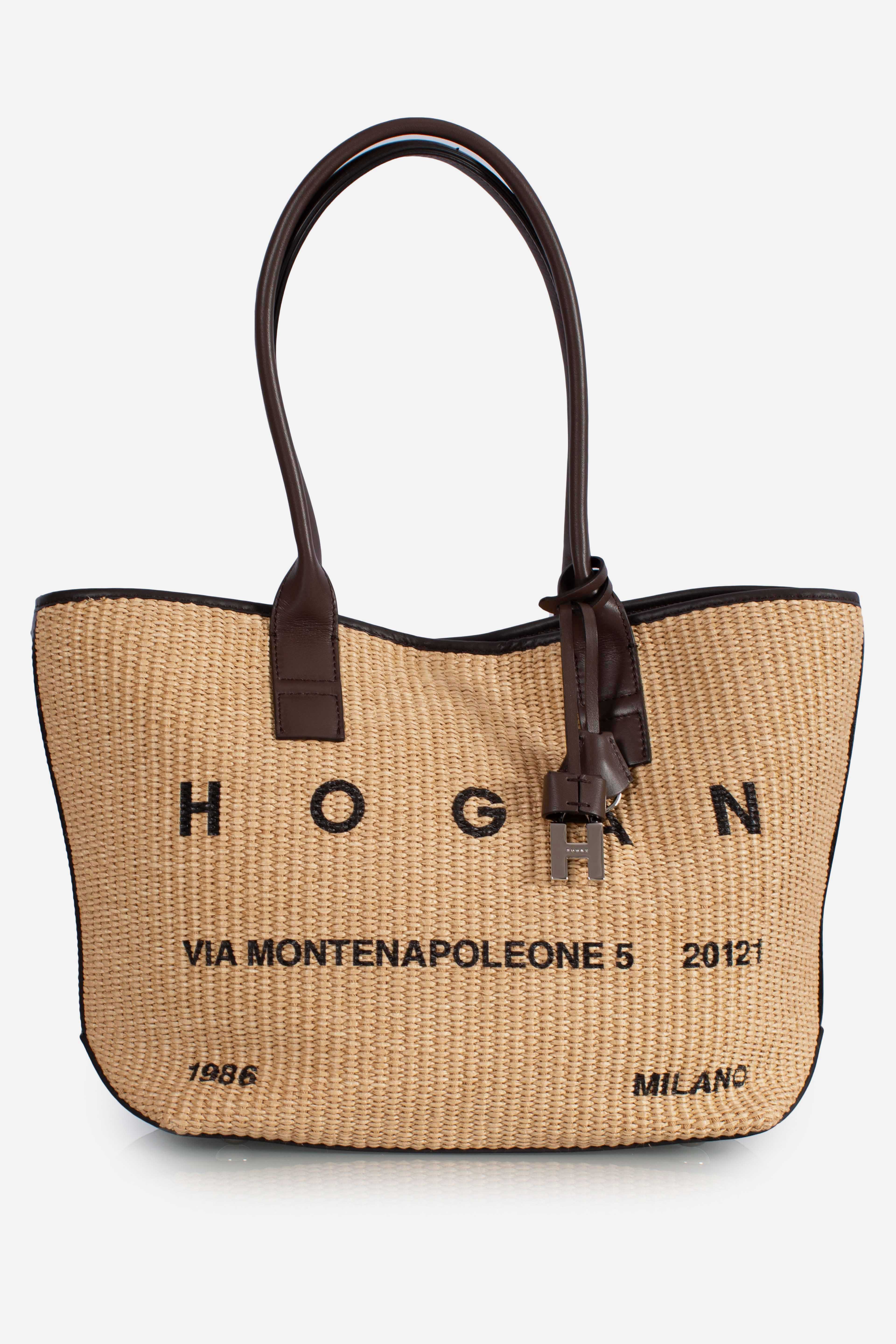 Borsa Shopping Hogan Address Piccola Marrone Avorio