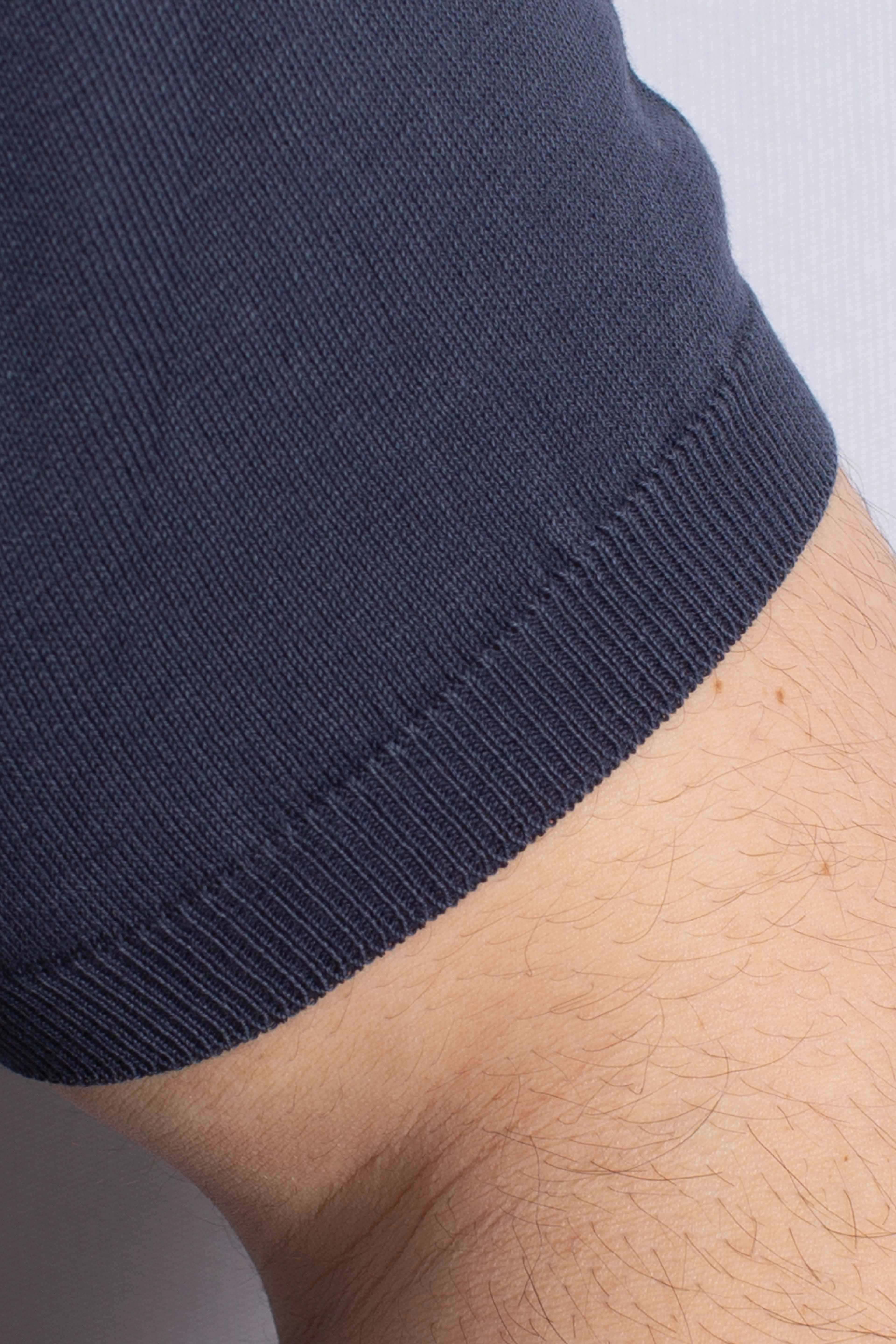 Maglia girocollo in cotone extra-fine blu navy