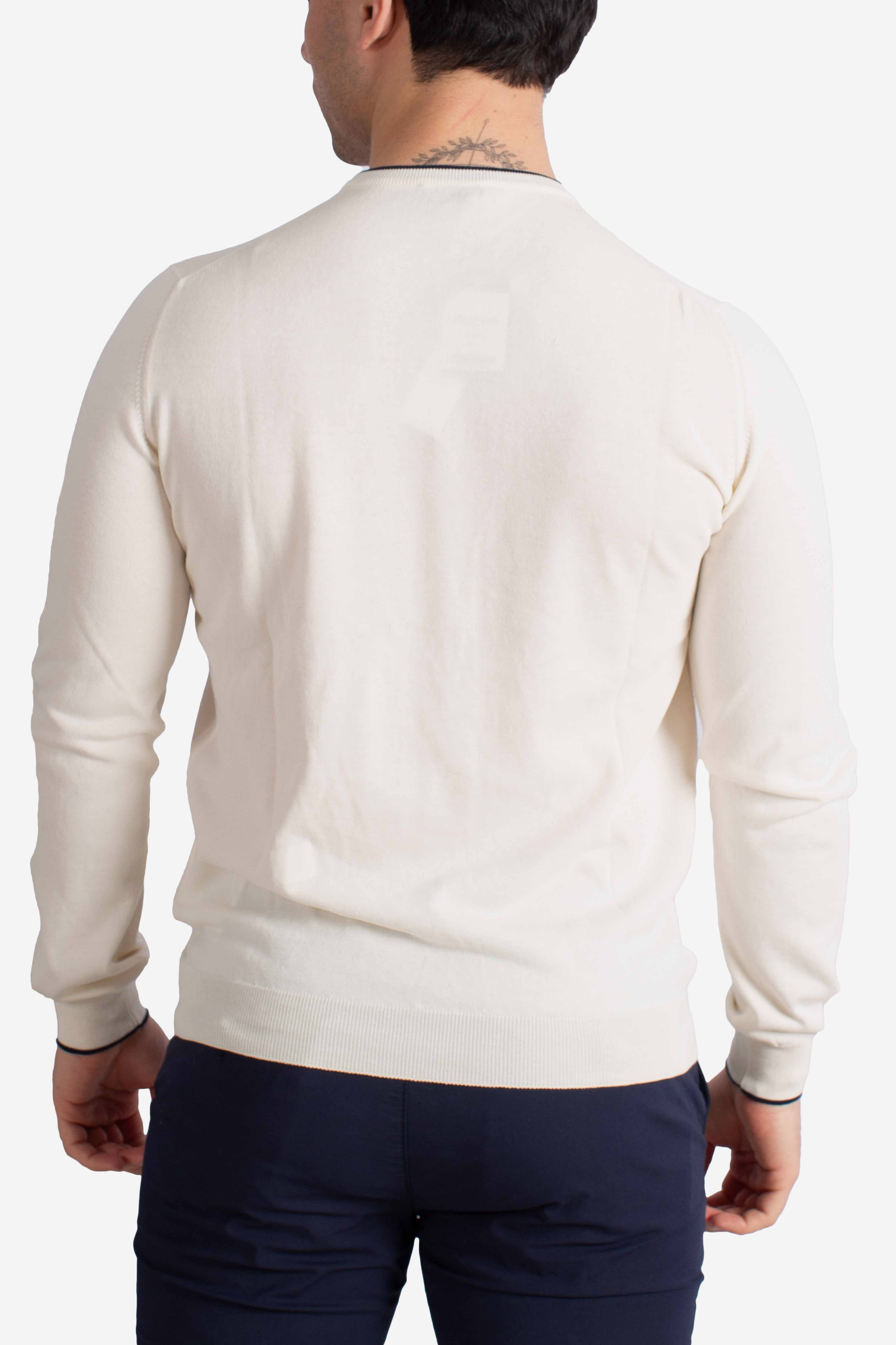 Pull Girocollo in Cotone bianco