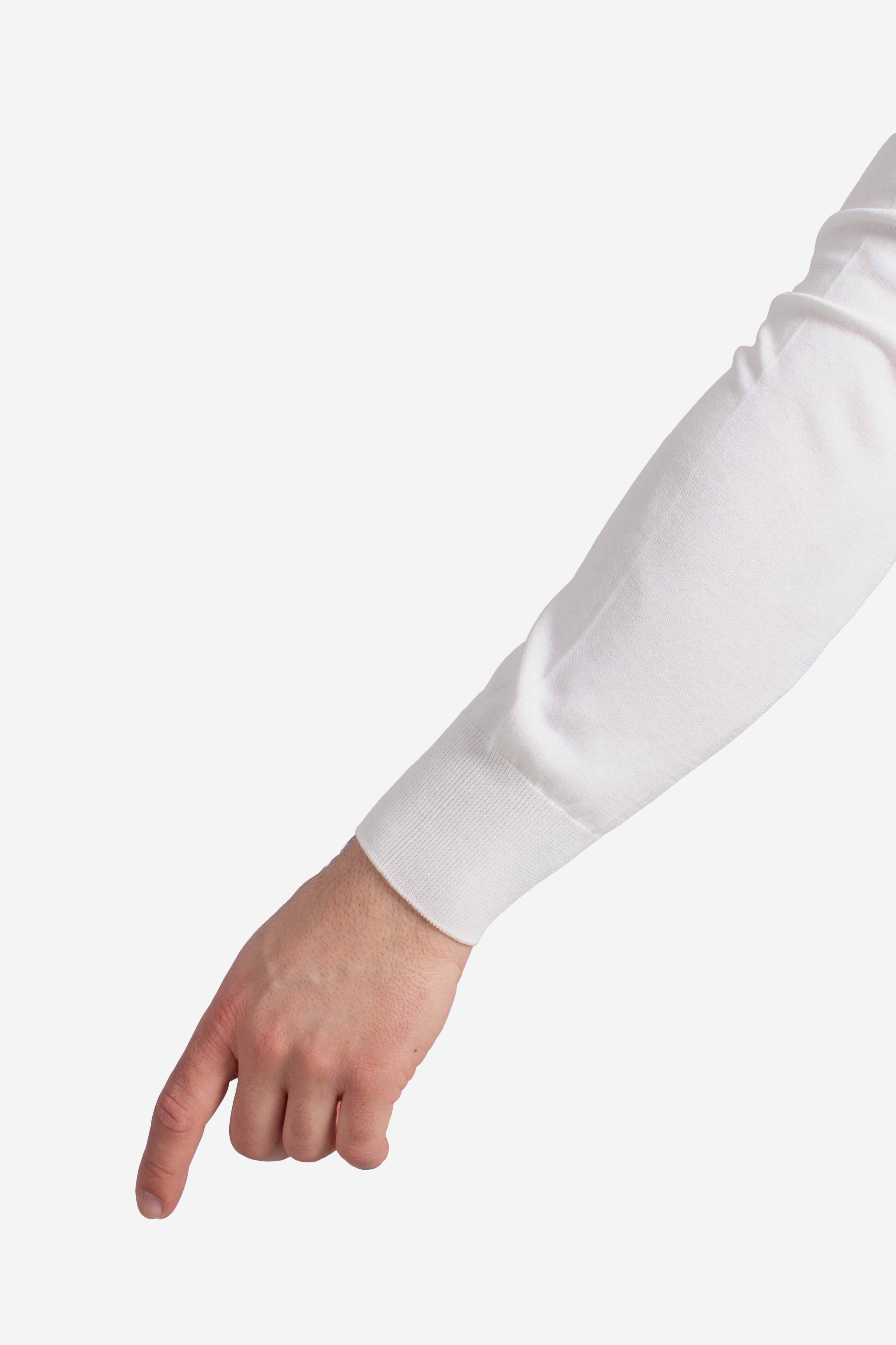 Maglia girocollo in cotone extrafine white