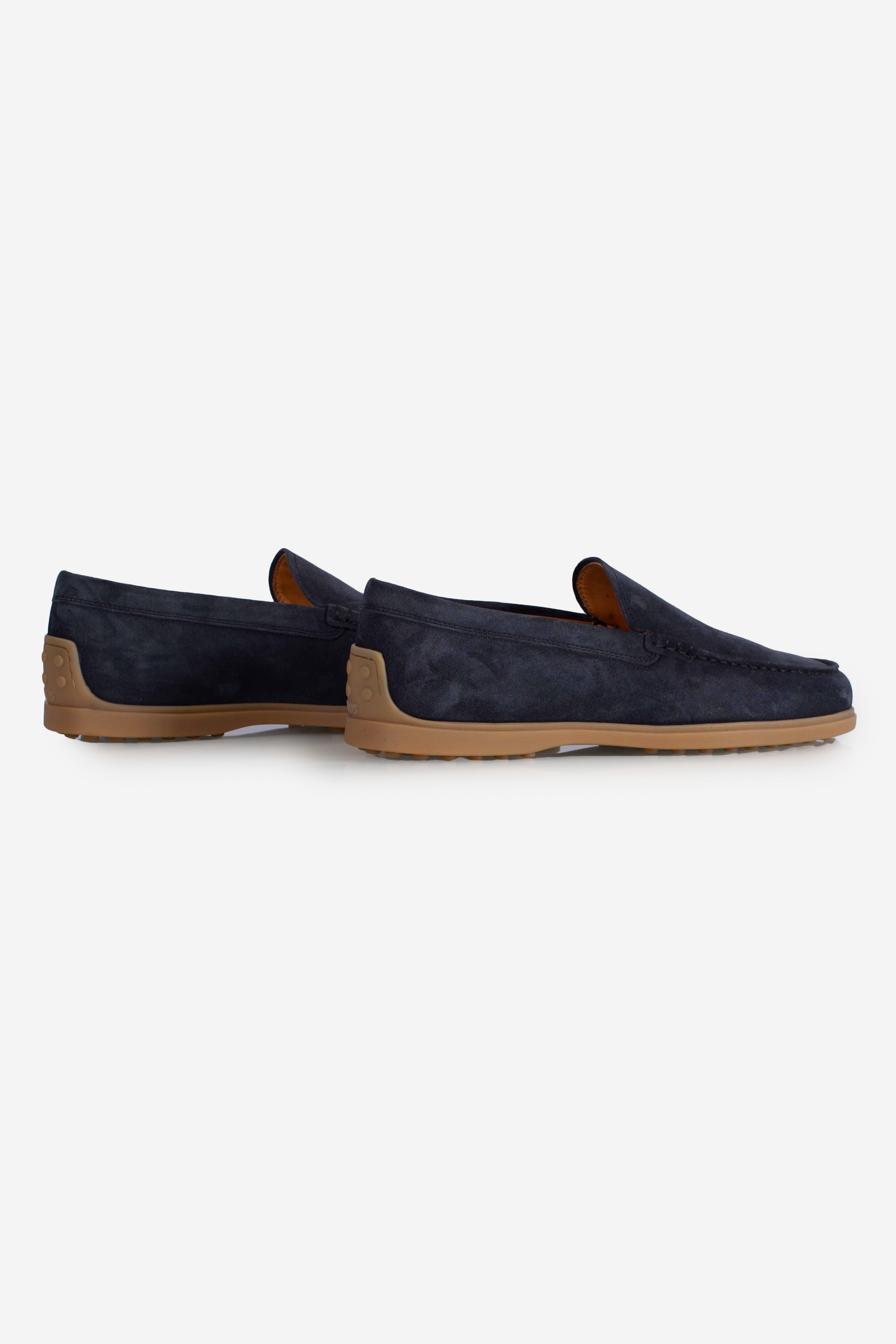 Mocassino Pantofola in Pelle Scamosciata blu