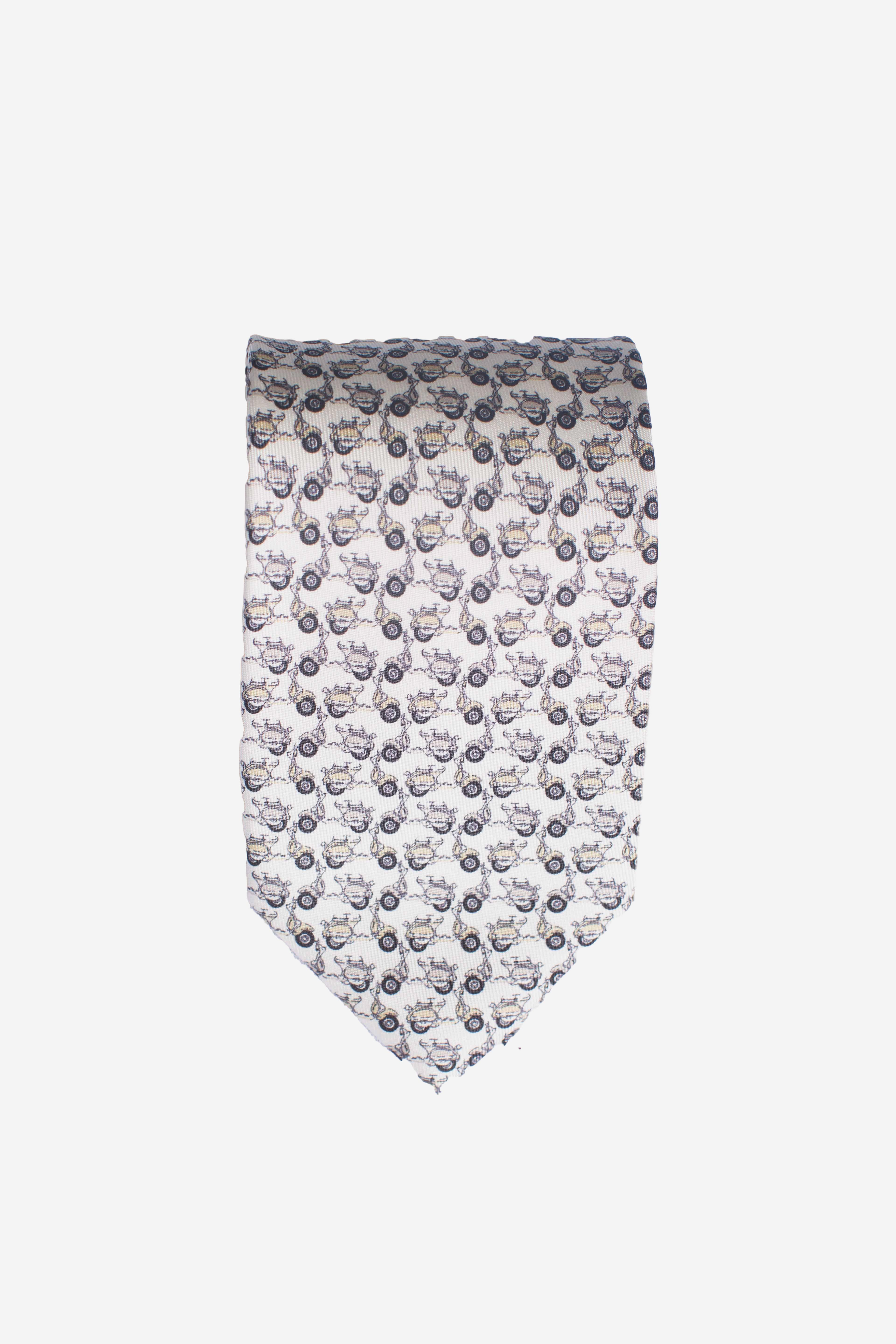 Cravatta in seta vespa avorio